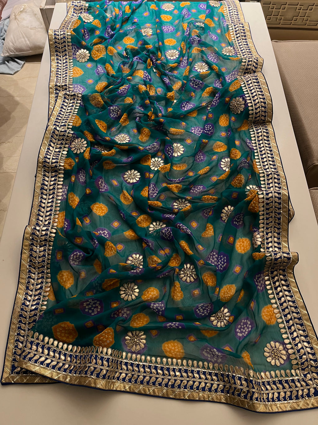 Teal Green Georgette Saree