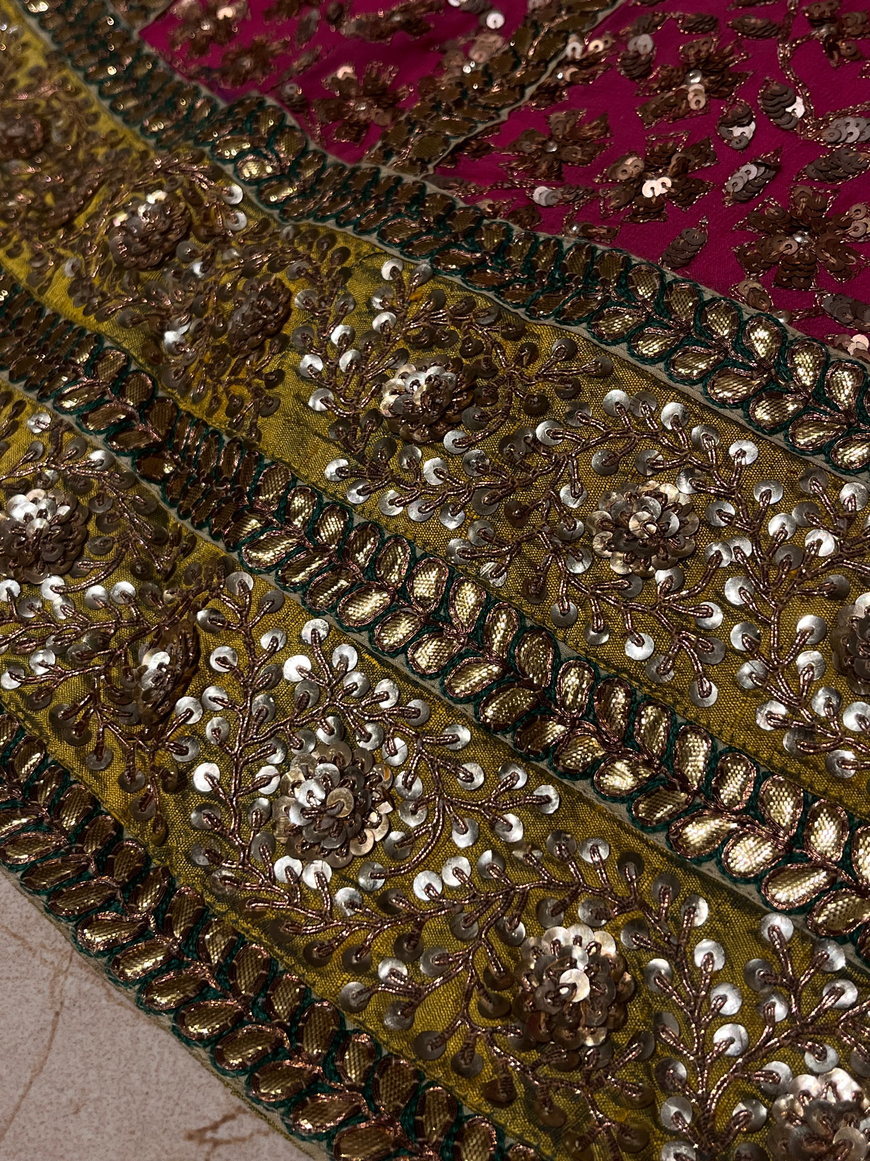 Pink Nad Golden sequins lehenga set