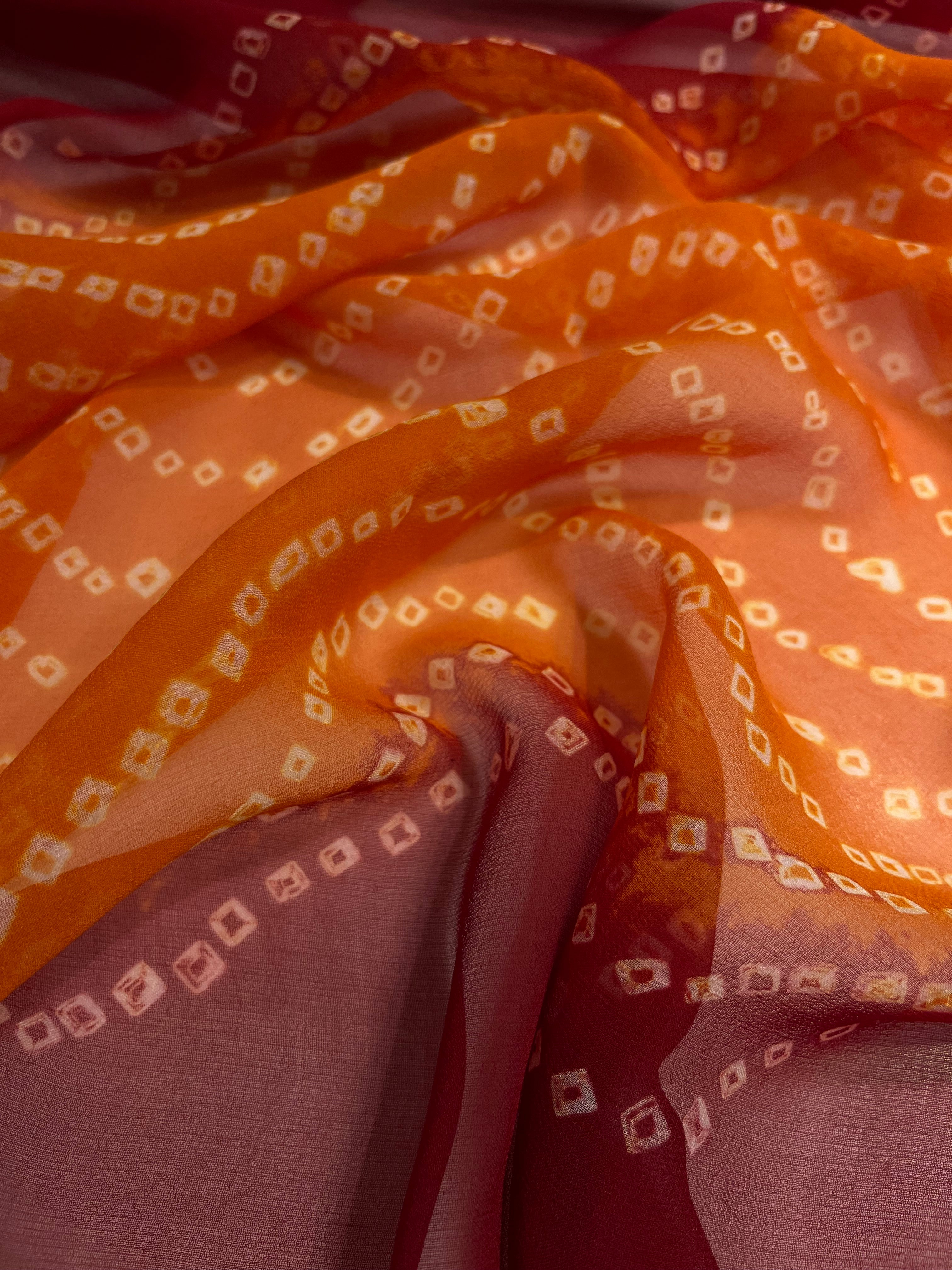 Red Yellow Bandej Saree