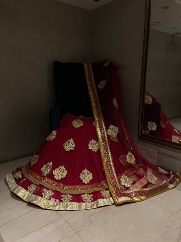 Traditional Kaccha Gotta Lehenga Set