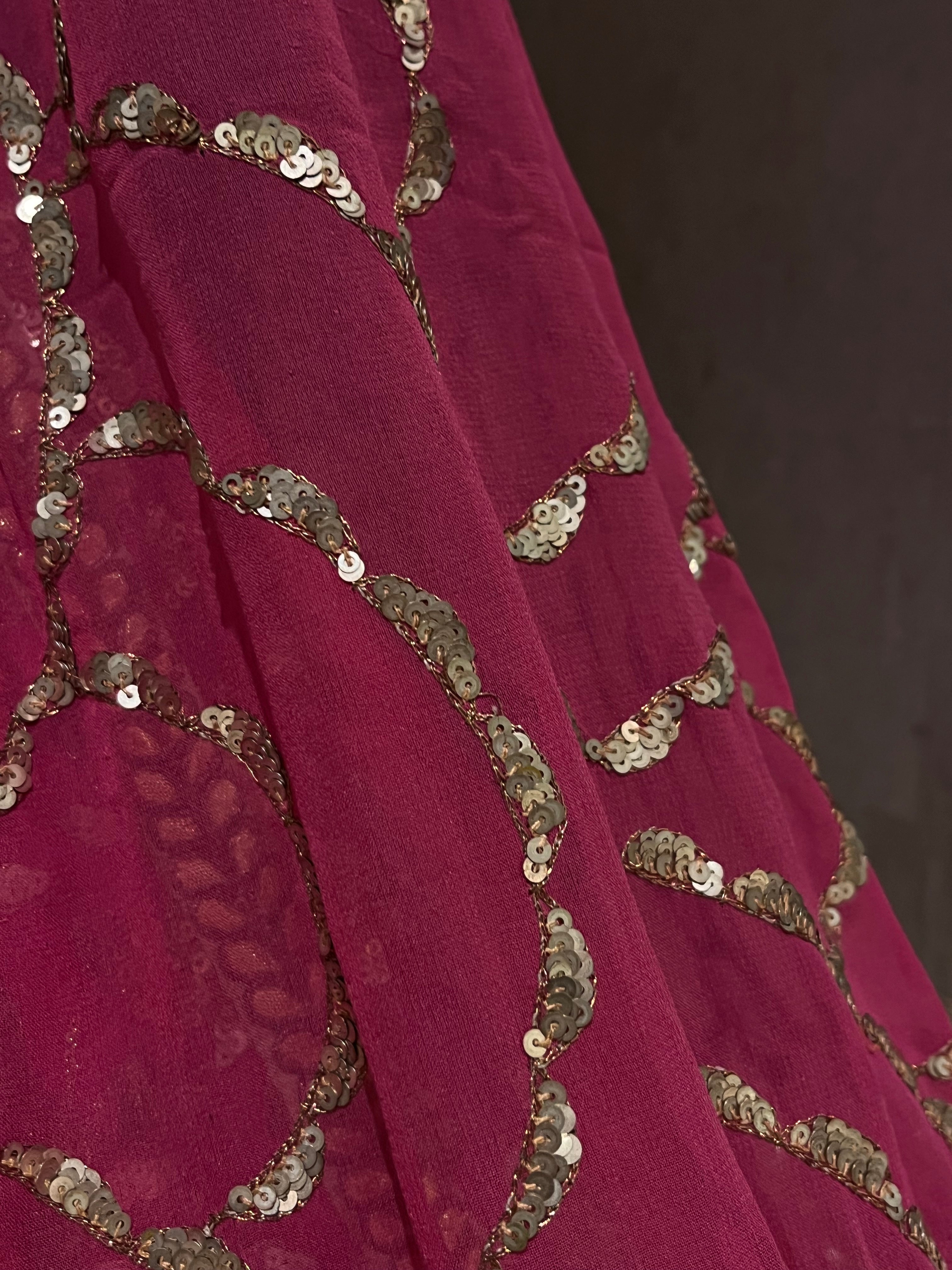 Pink Nad Golden sequins lehenga set