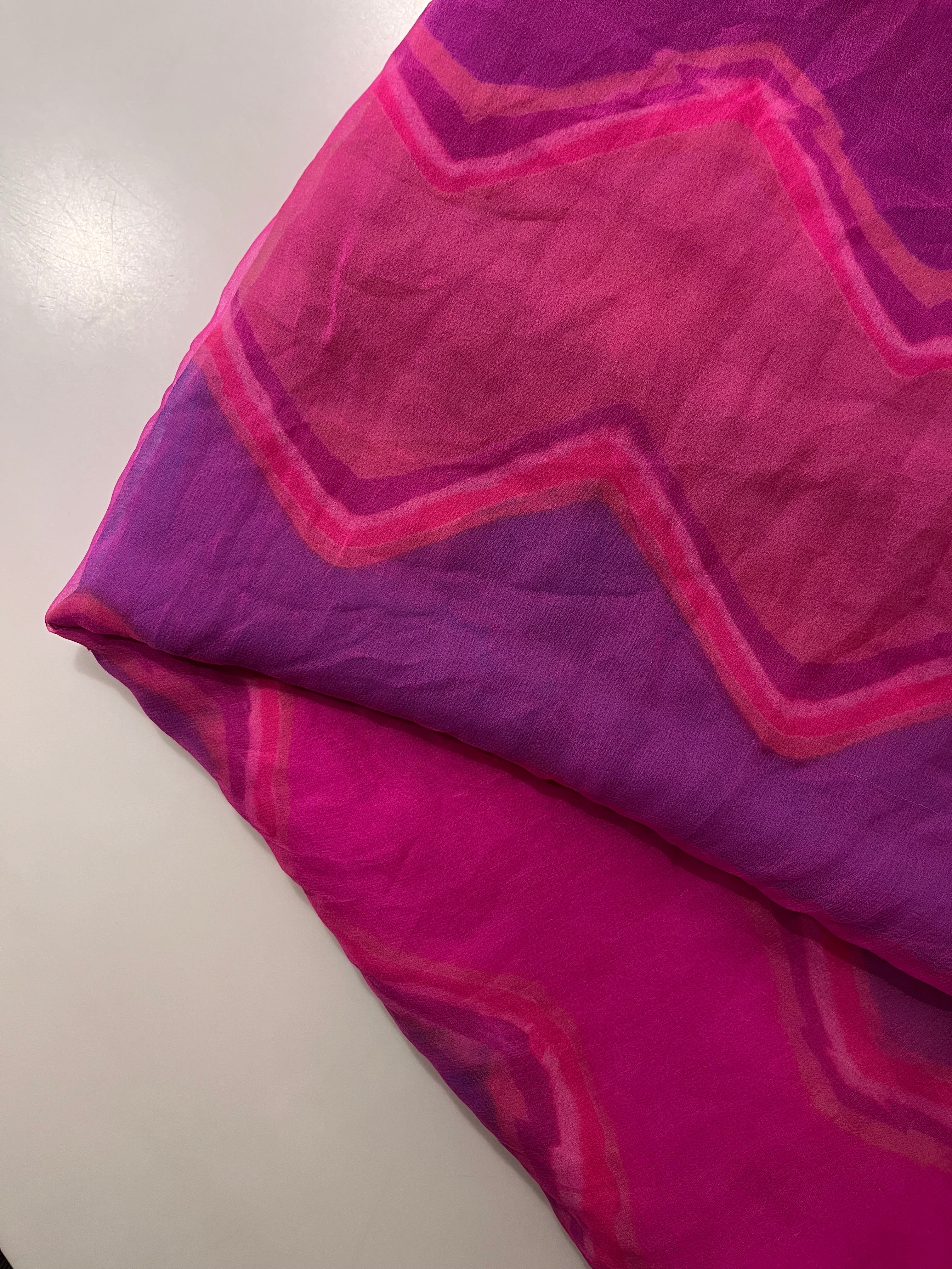 pure chiffon multi coloured saree