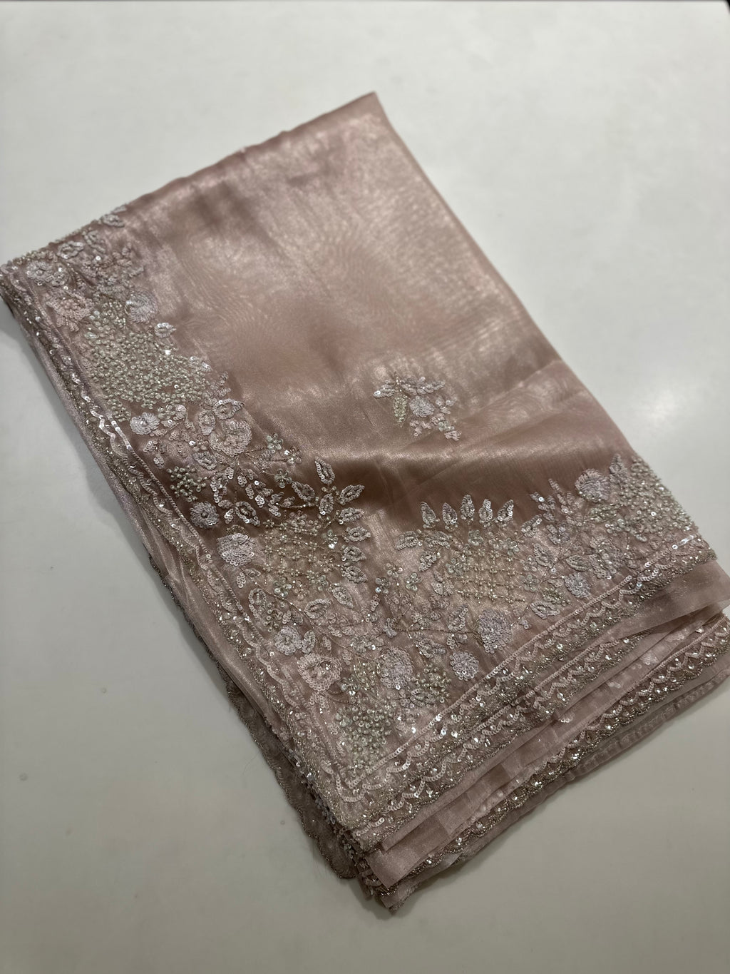 Rose Gold Tissue saree