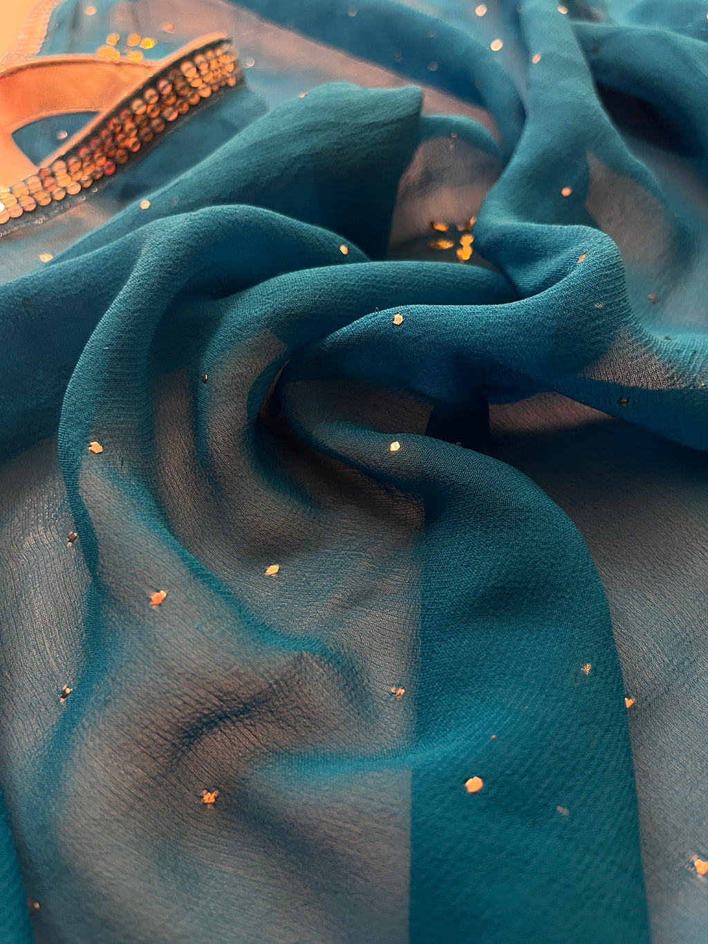 Pure georgette Heavy stone saree