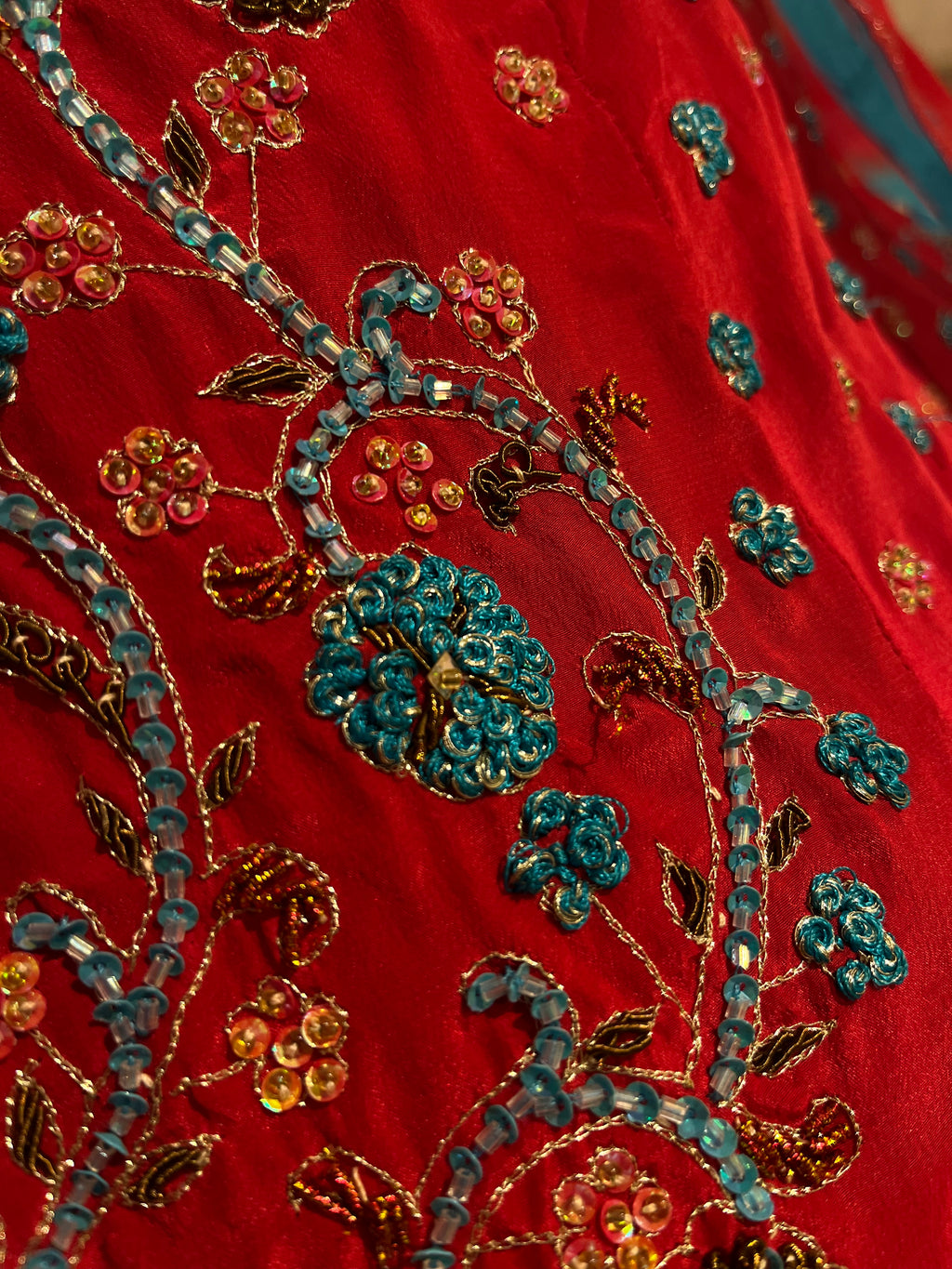 Flora In Red Lehenga Set