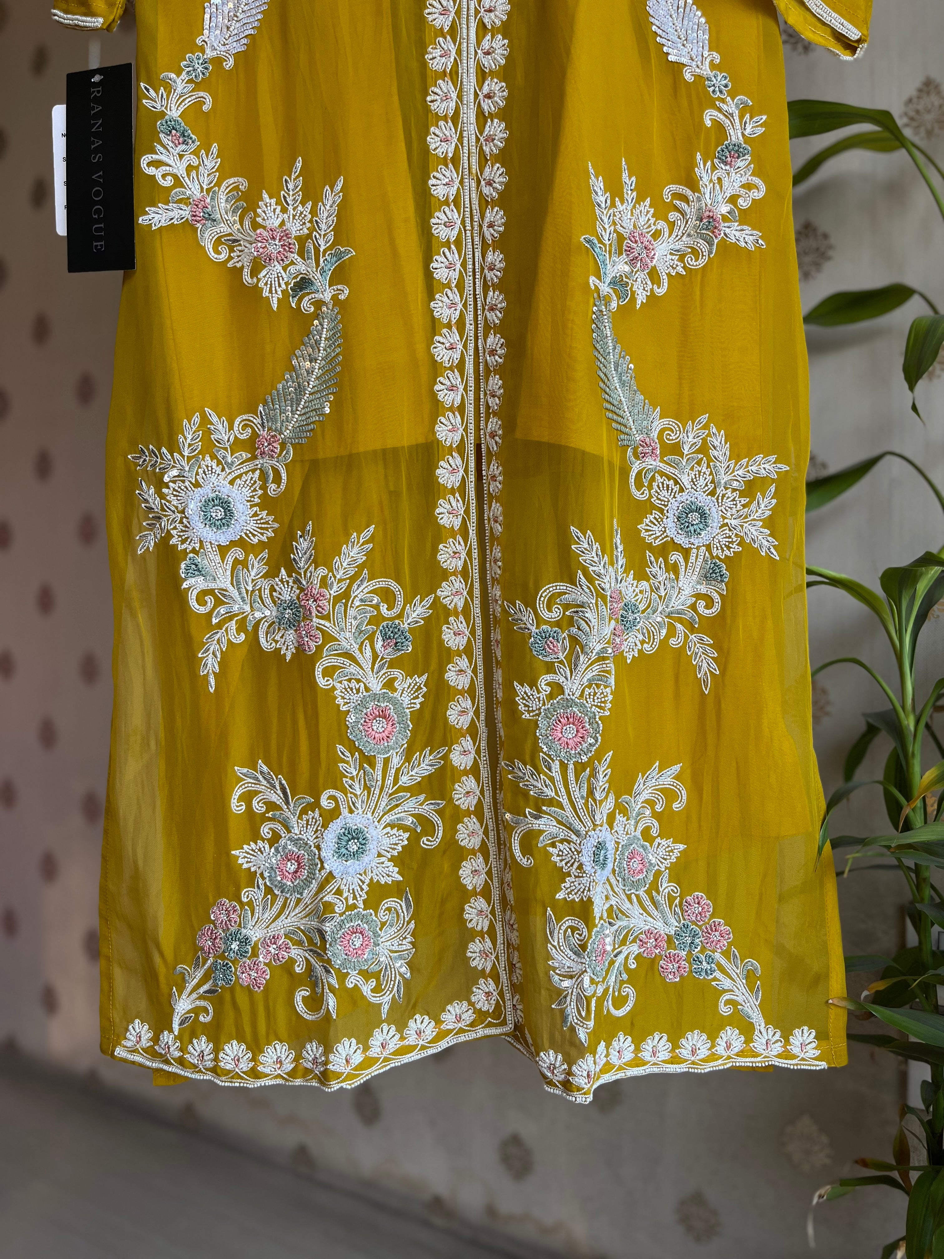 Mustard Organza suit