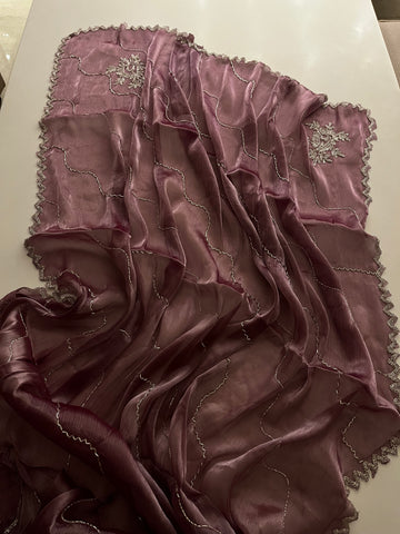 Mauve Gloss Tissue saree