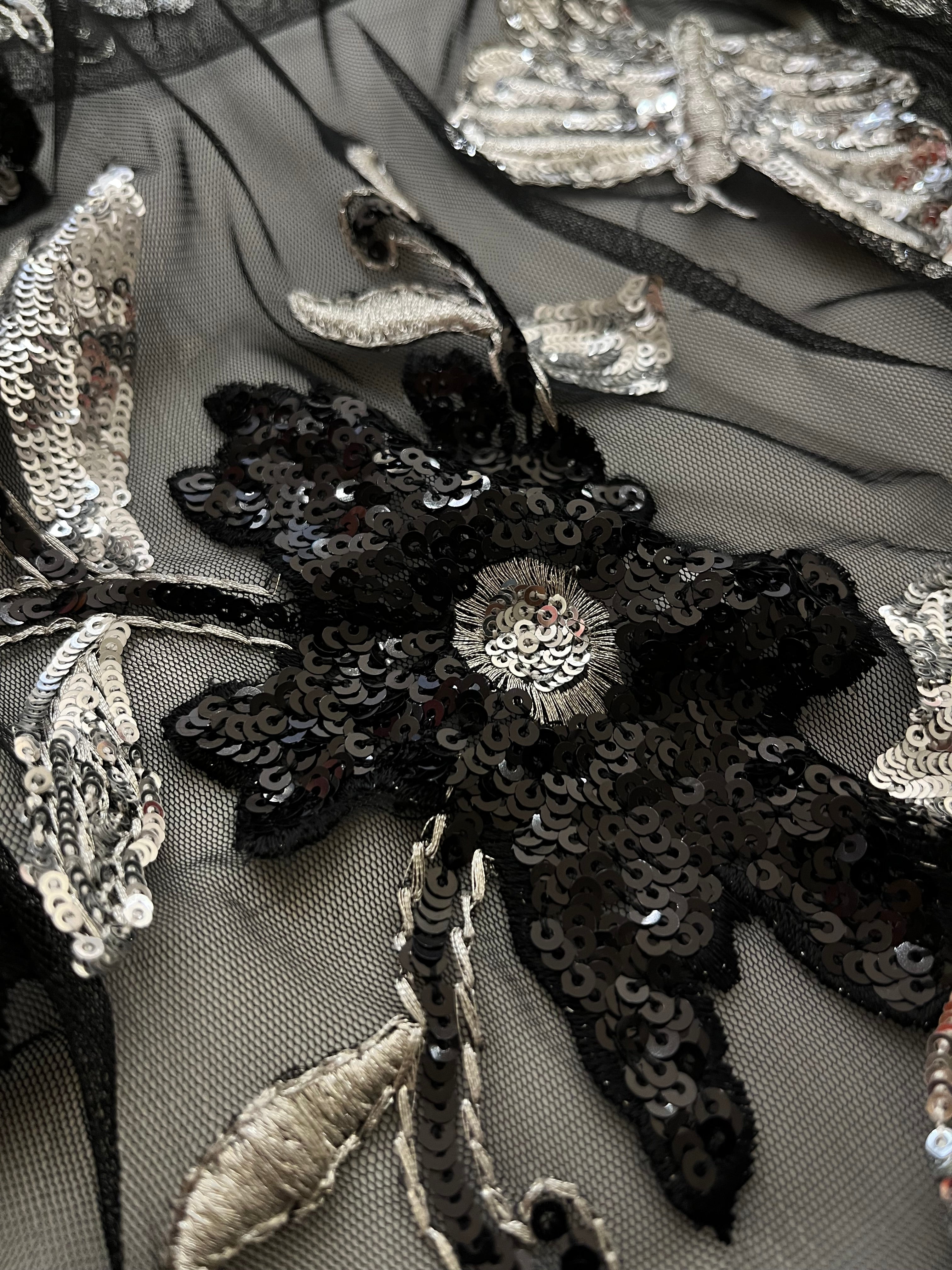 Black Net Butterfly Saree