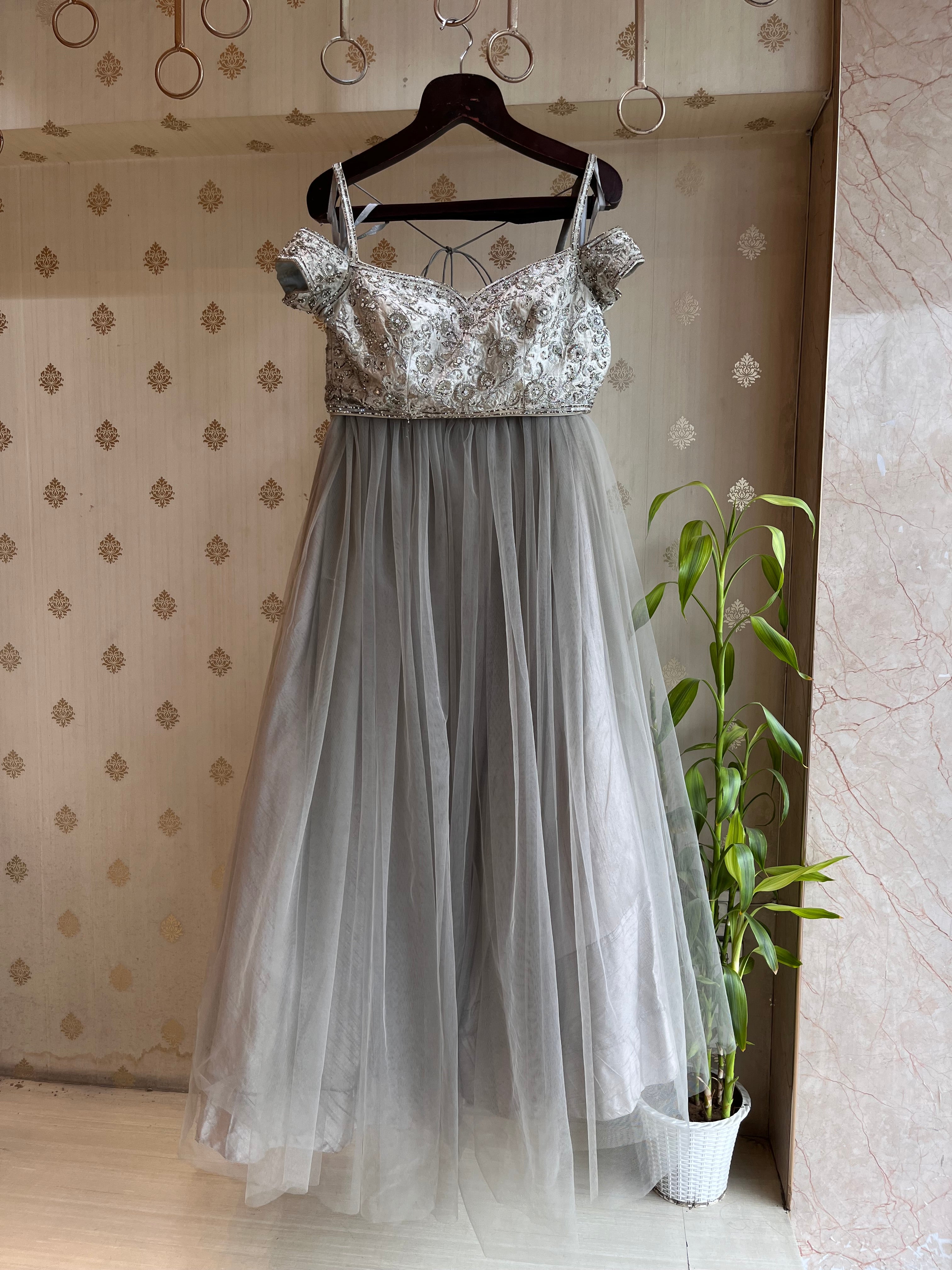 Marble Grey Indo-Western Set