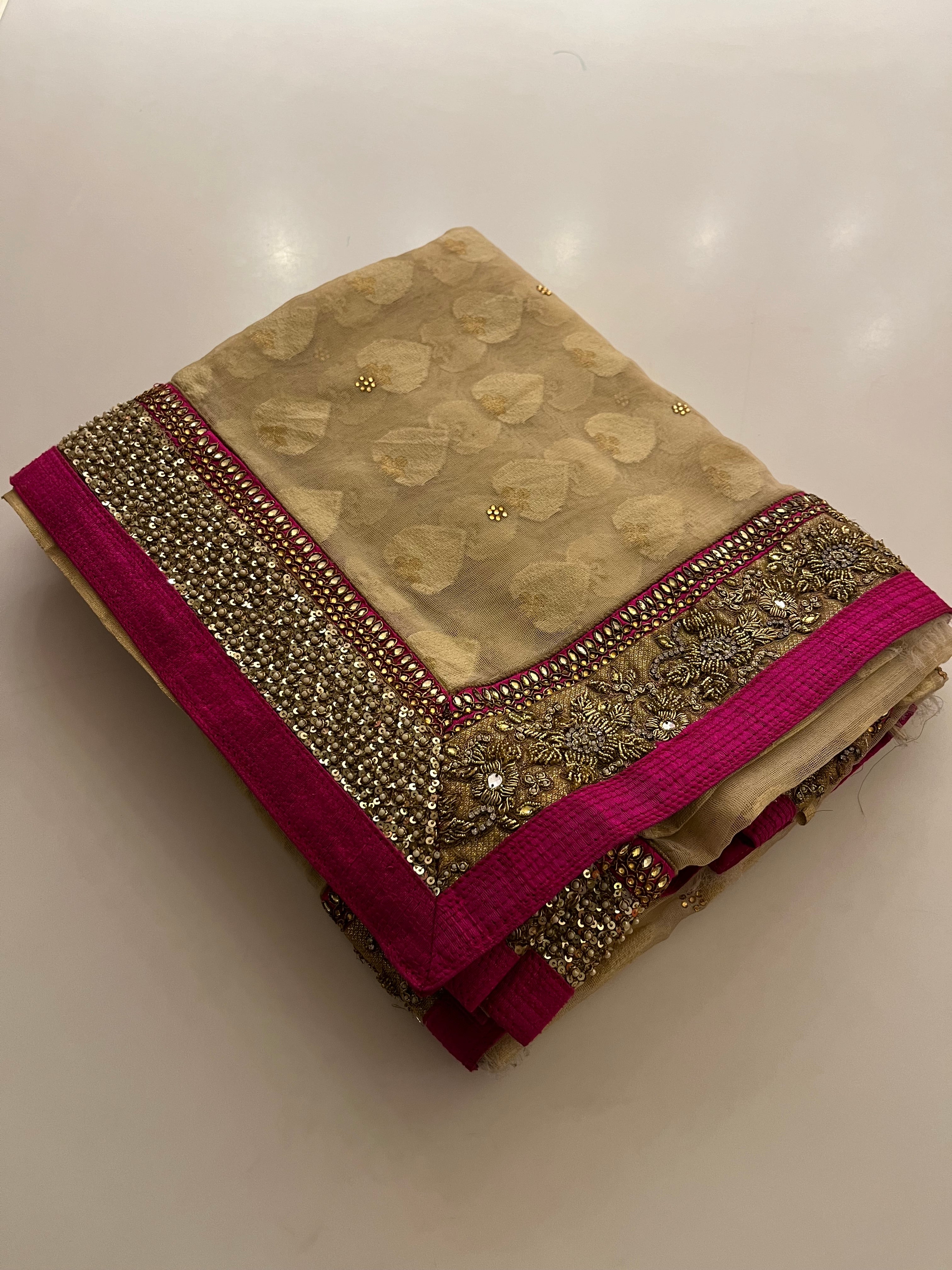Creame Silk Saree