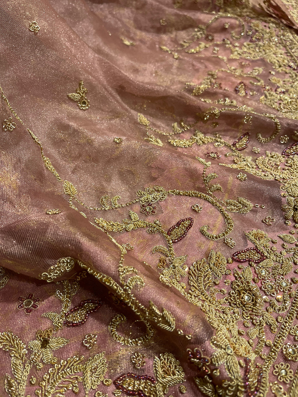 Exclusive zardosi Rusty Pink Lehenga