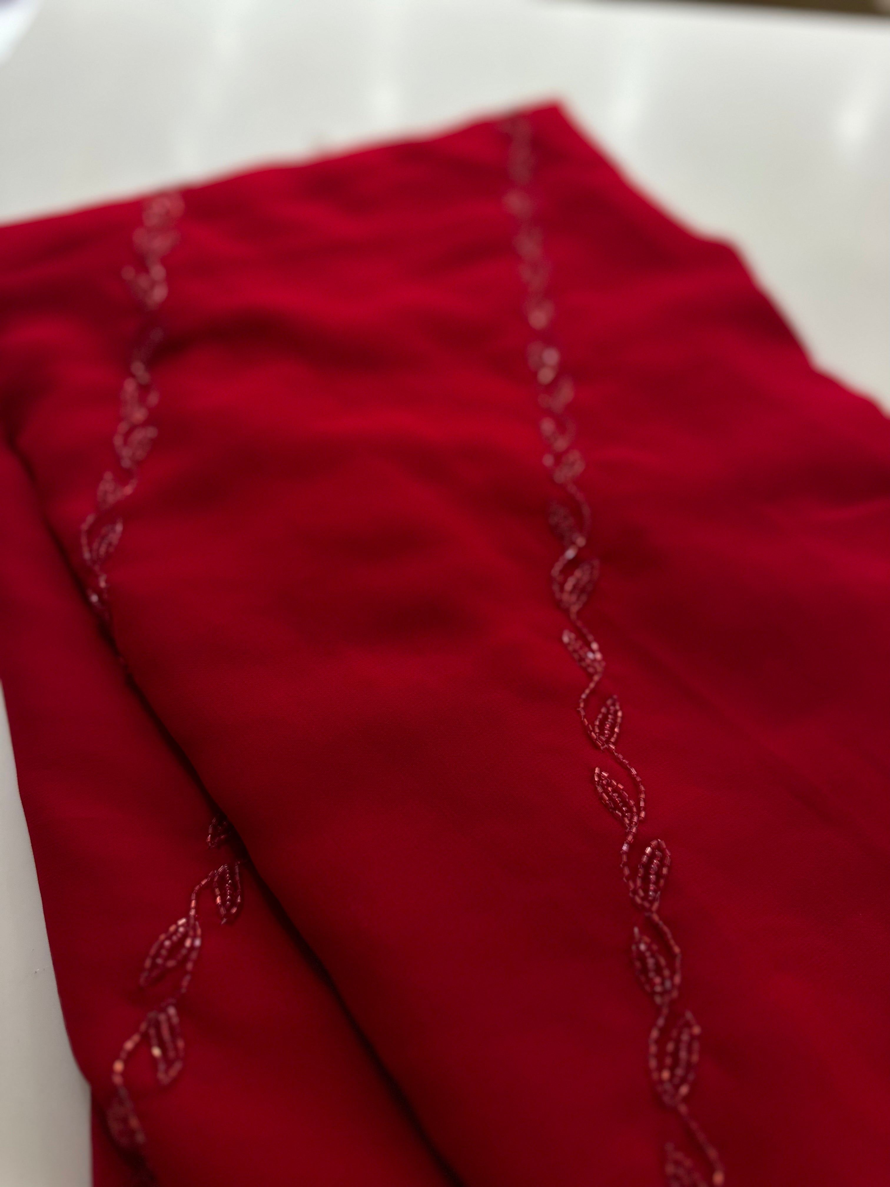 Red Georgette Saree