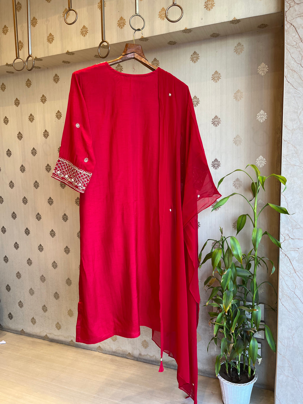 Magenta Pink Silk Suit