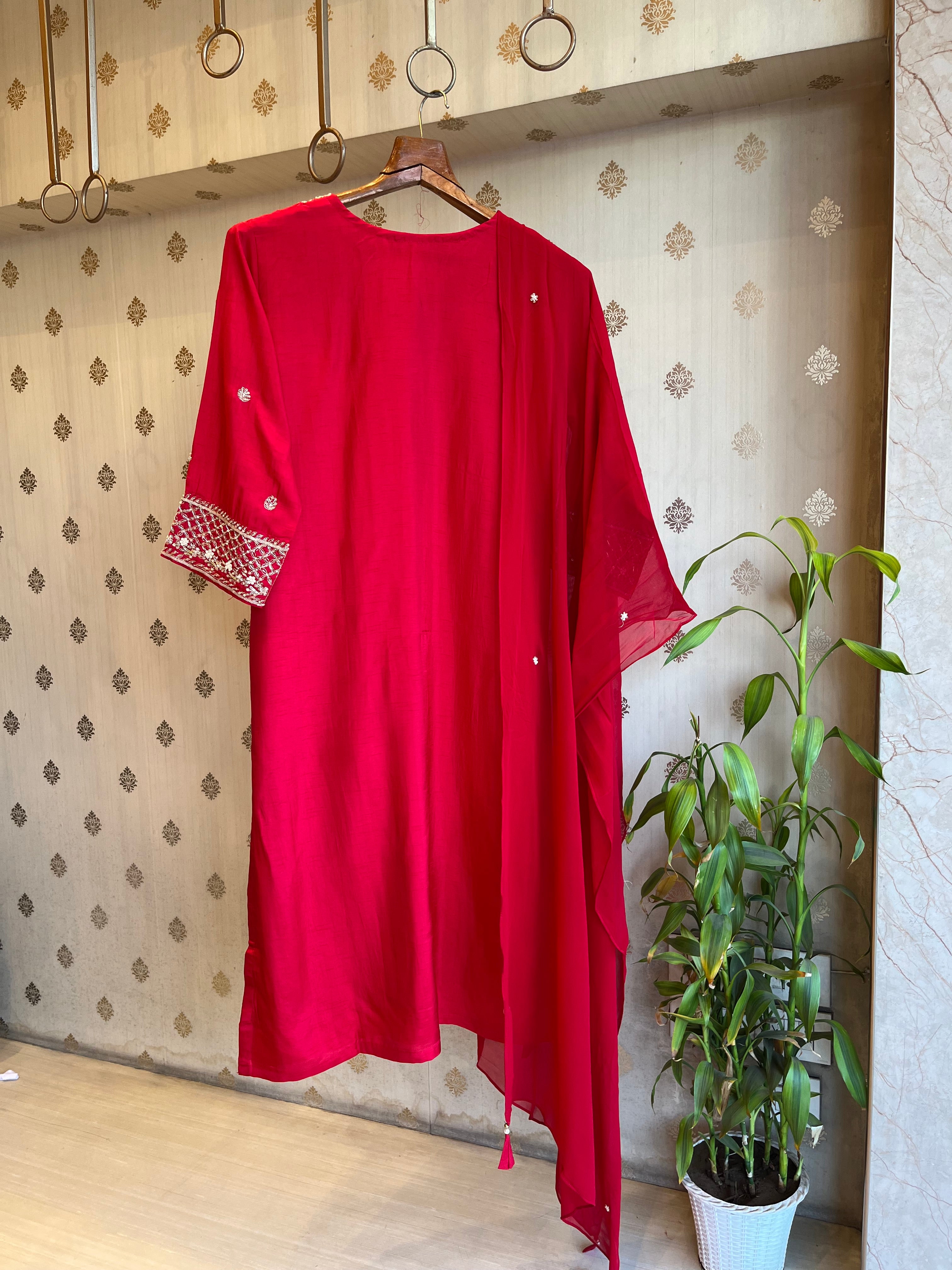 Magenta Pink Silk Suit