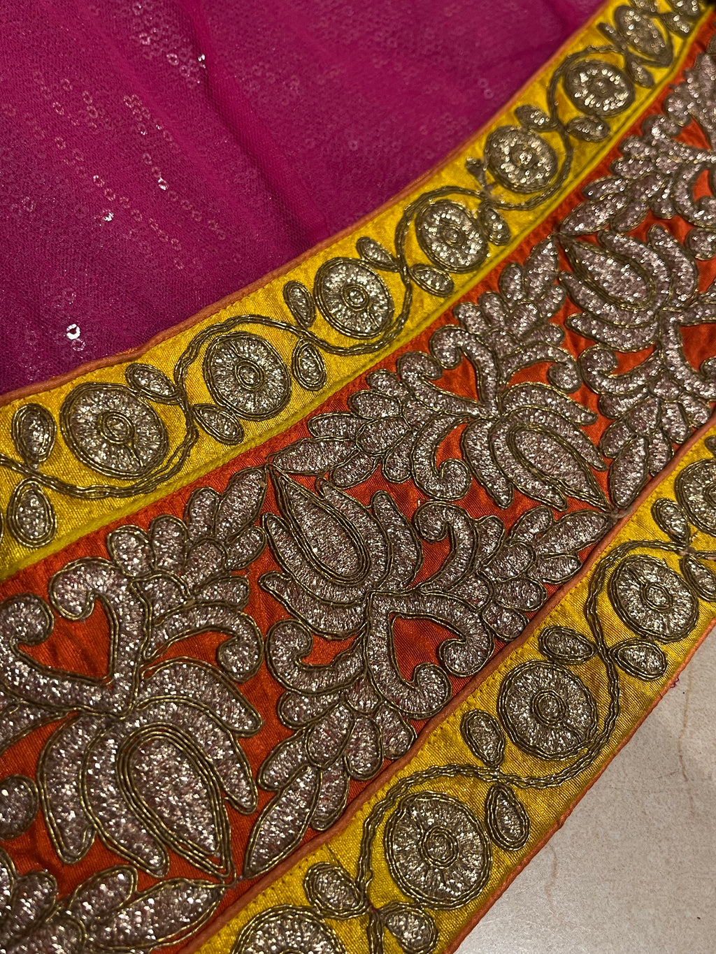 Raani Pink sequins lehenga set