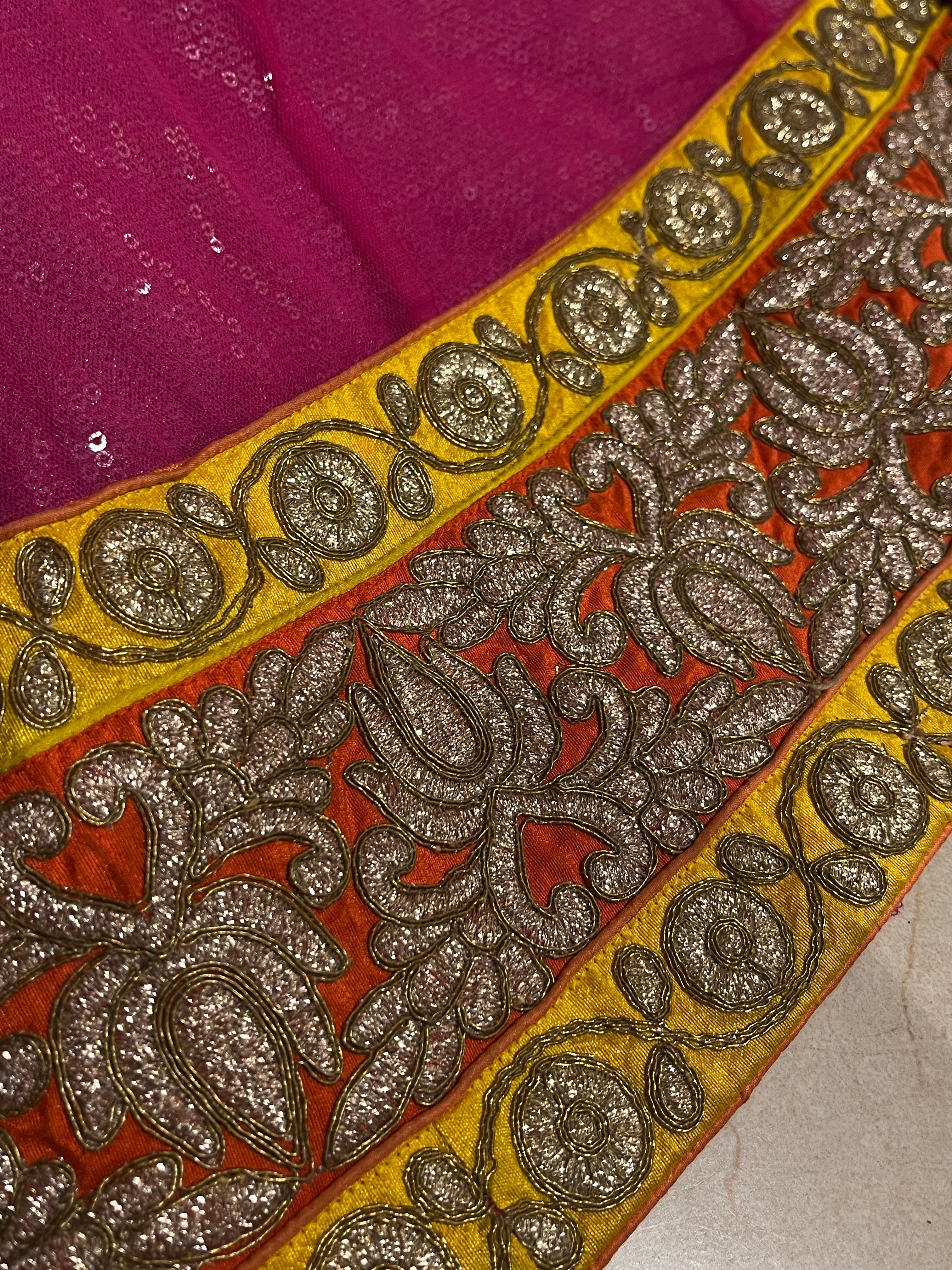 Raani Pink sequins lehenga set