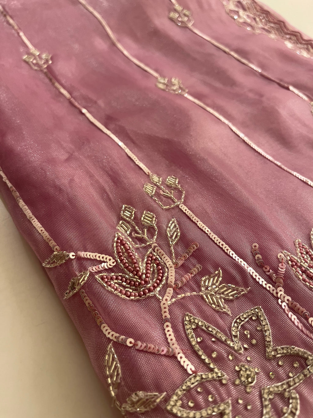 Glossy Pink Evening Saree
