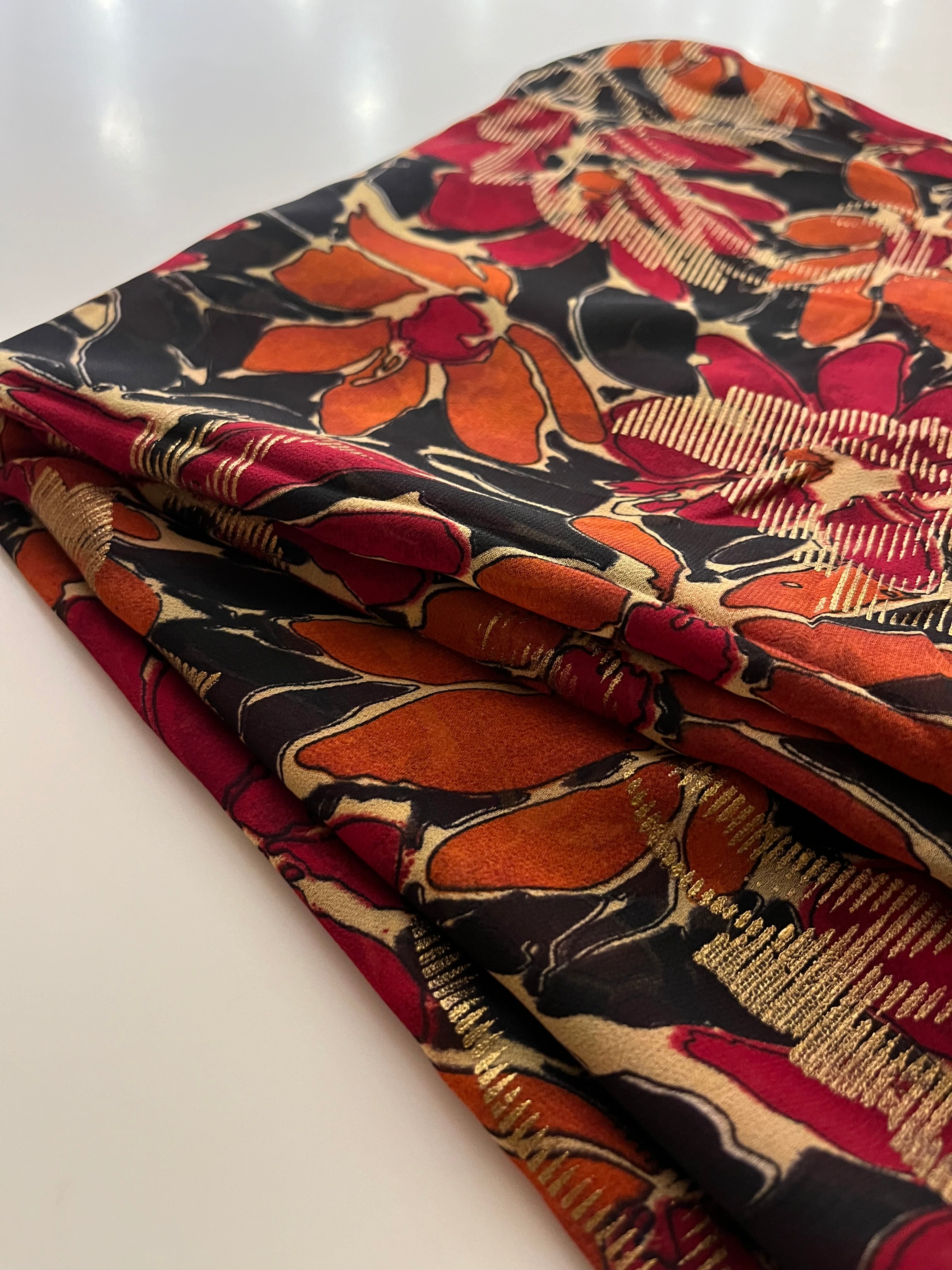 Pure Georgette Printed Saree