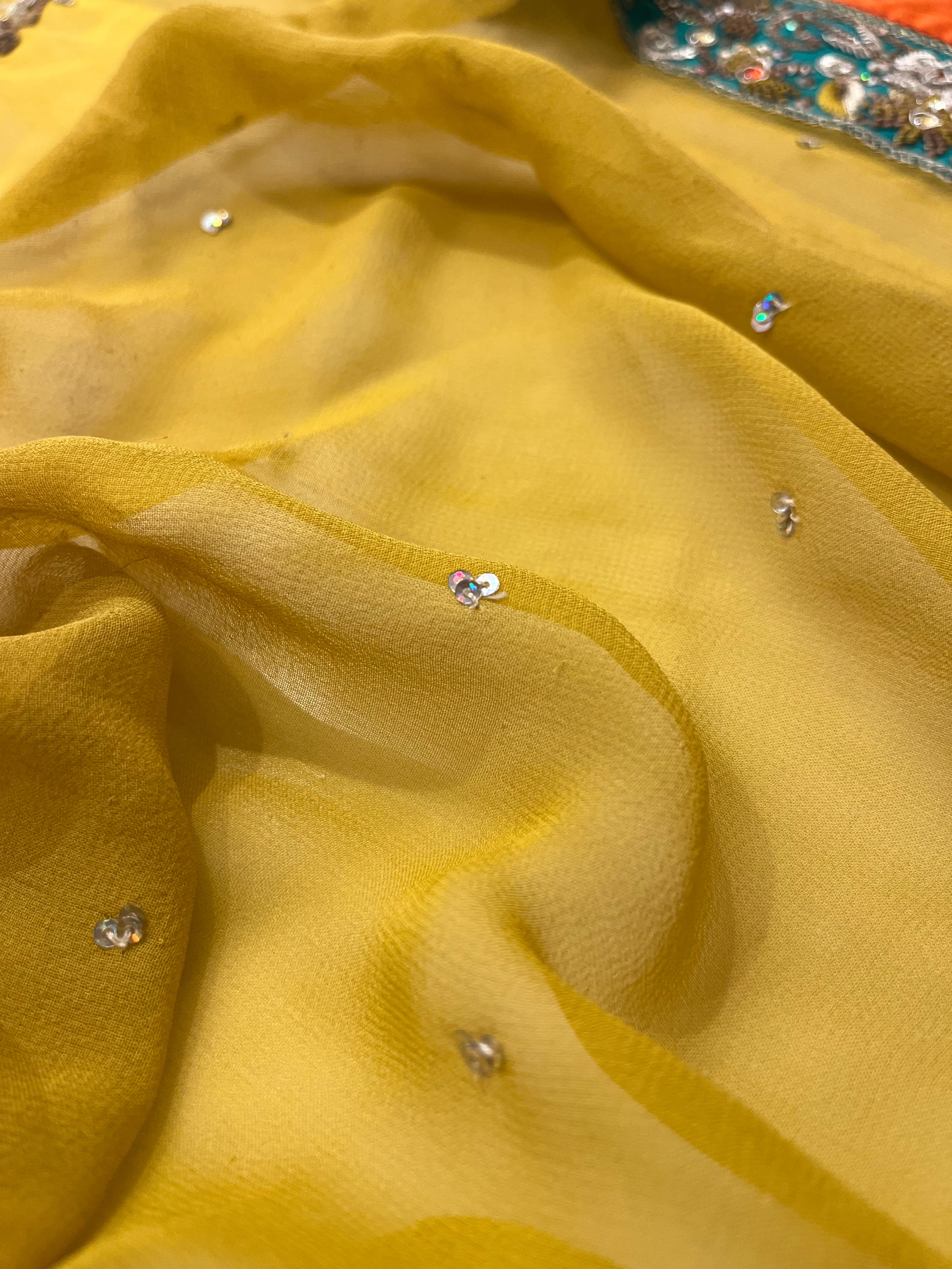 Mehendi Green Georgette saree