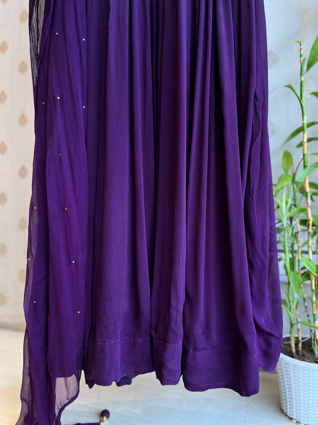 Violet Anarkali Set