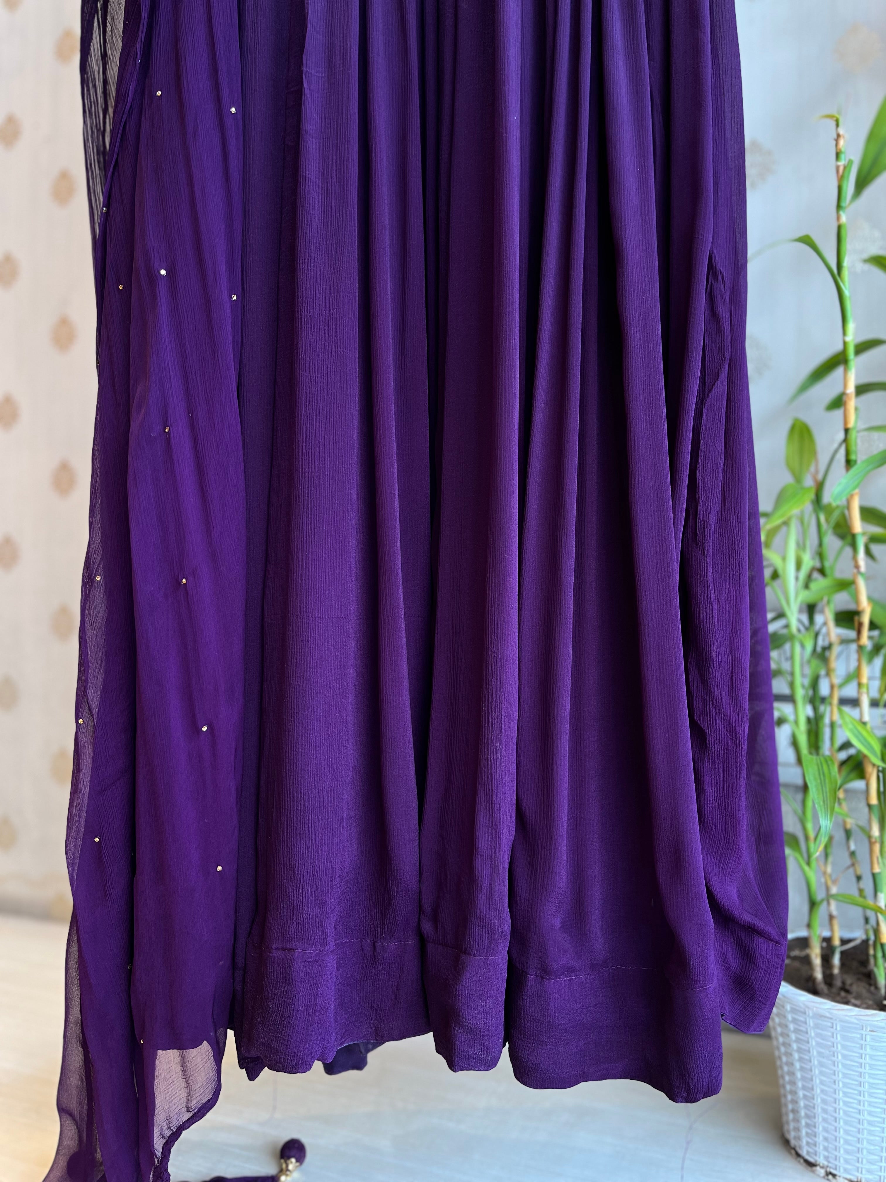 Violet Anarkali Set