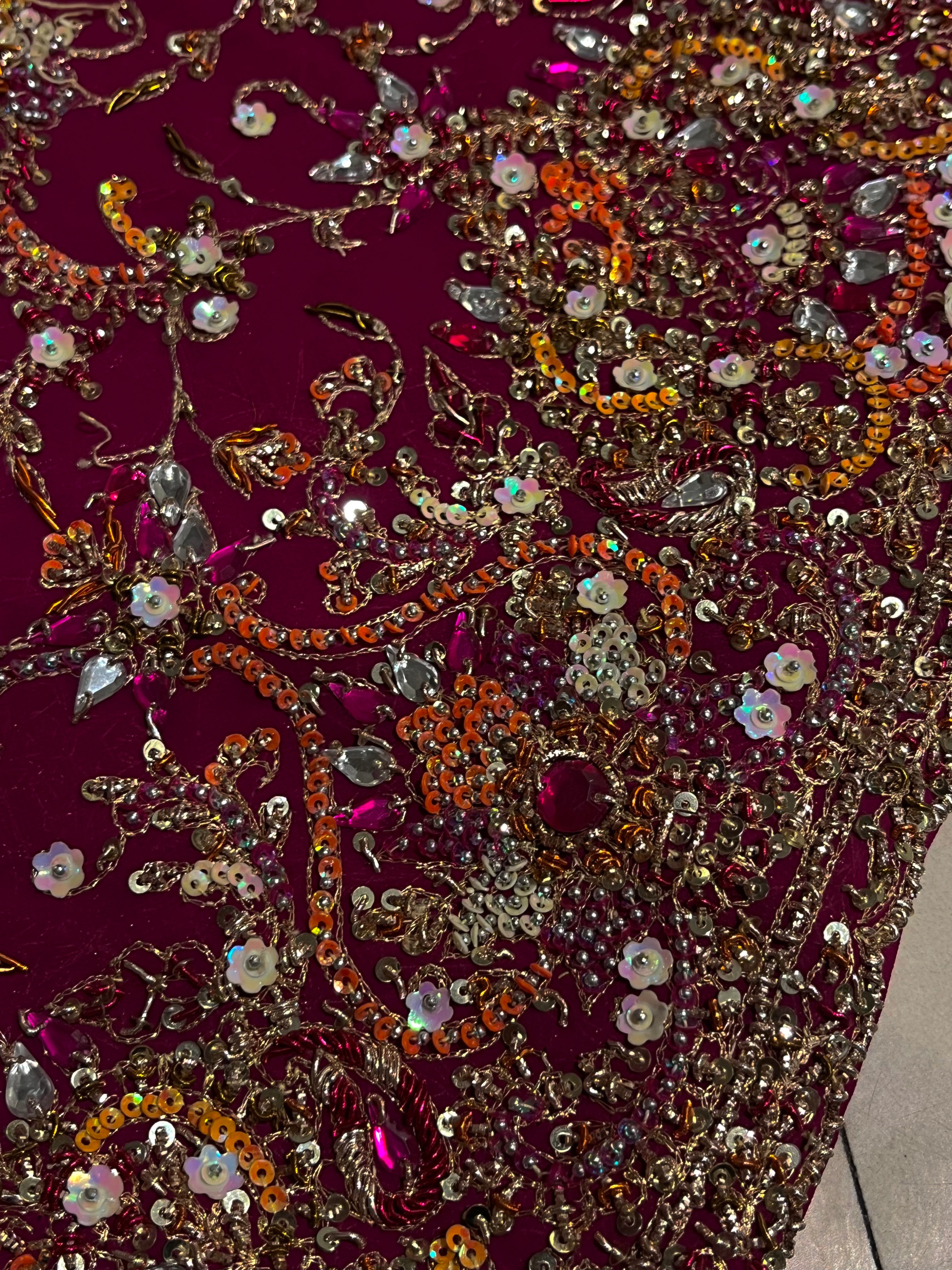Bridal Magenta Jaipuri Lehenga Set