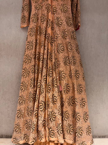 Peach Jacket Anarkali