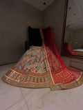 Printed Peach lehenga set