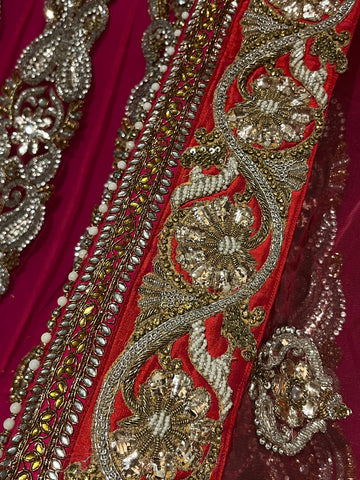 Deep Pink Bridal Lehenga Set