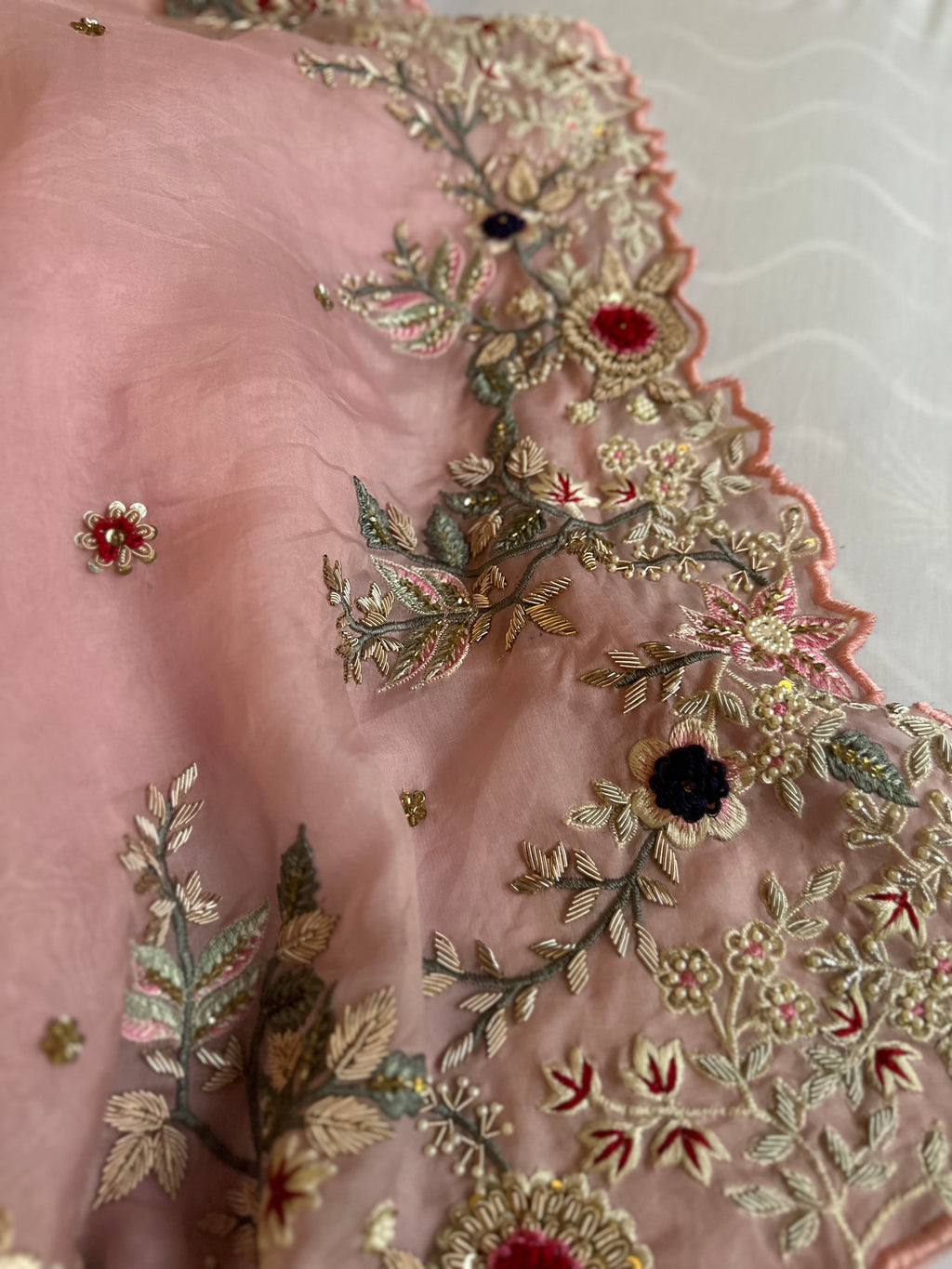 Gulaab Pure Organza Soft pink saree