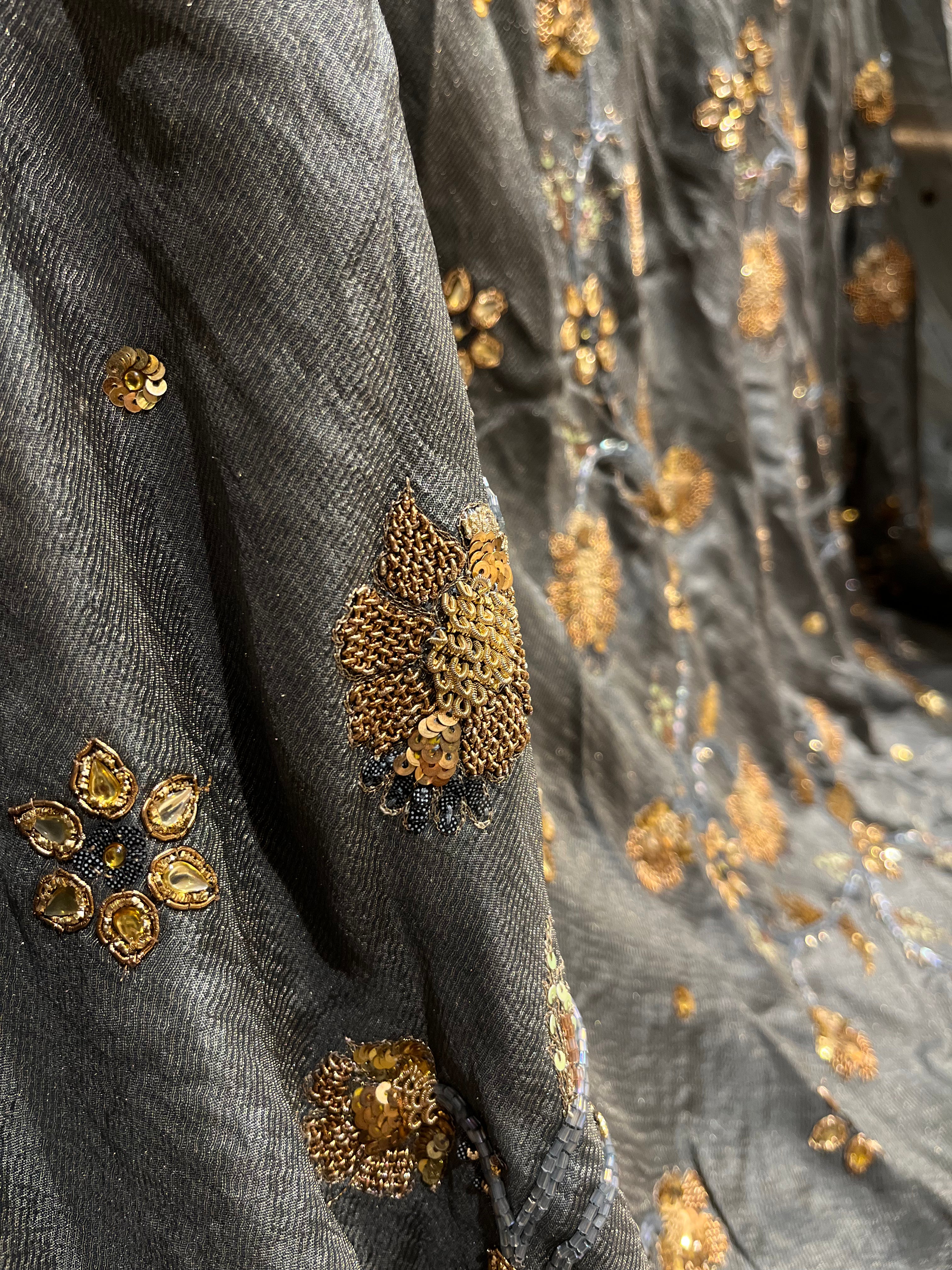 Unstitched Grey Lehenga