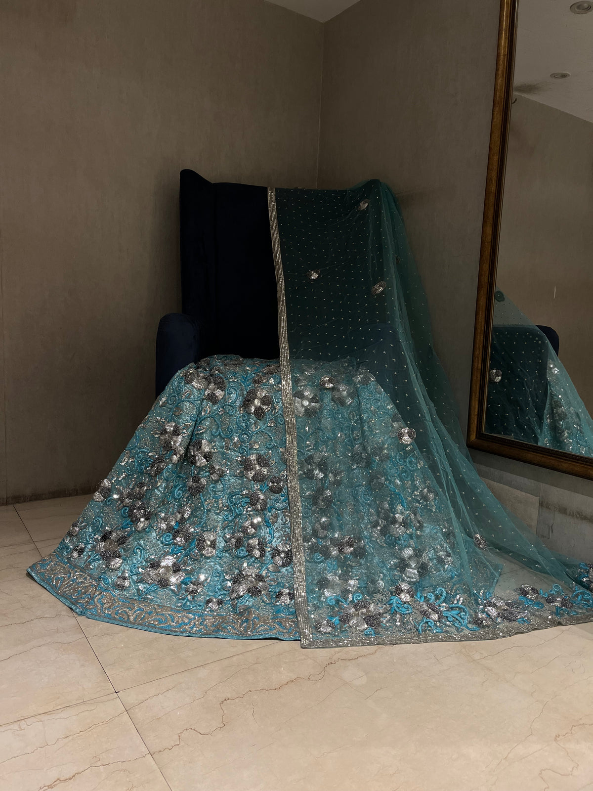 firozi ocean Lehenga Set