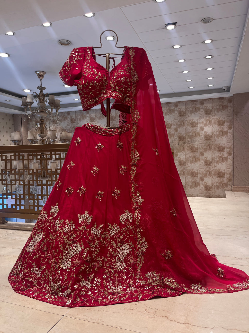 Meera in Raani pink lehenga set