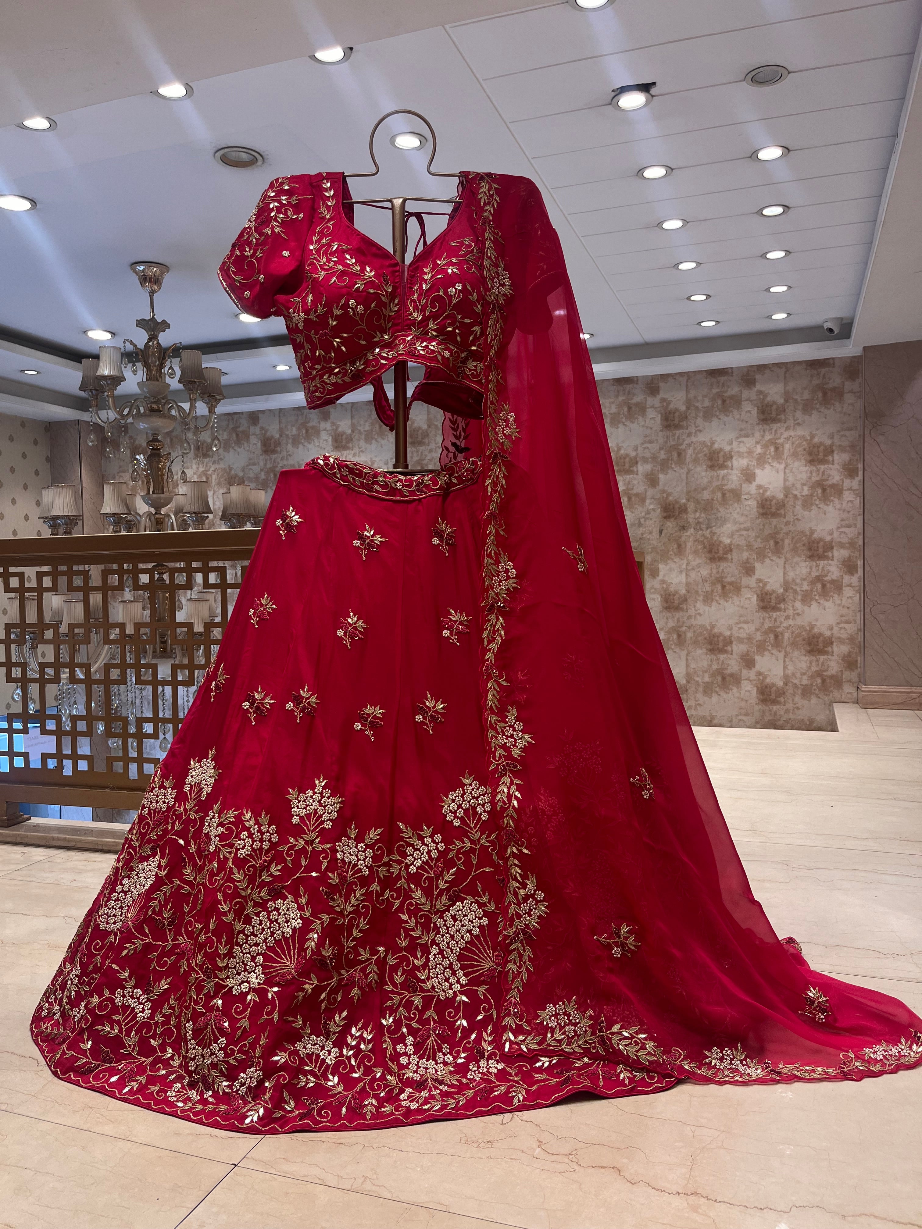 Meera in Raani pink lehenga set