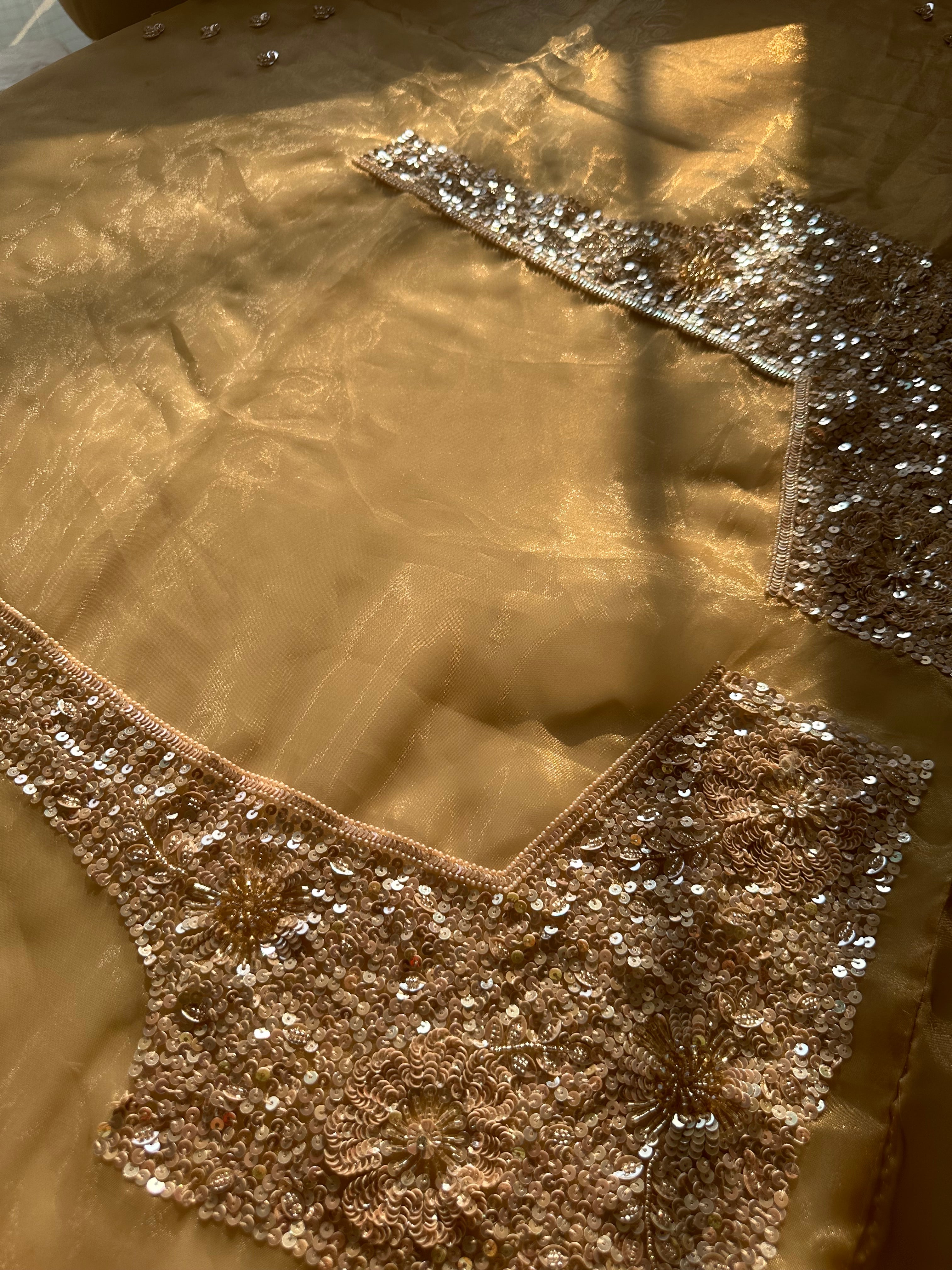Aaftab Gold Tissue Saree