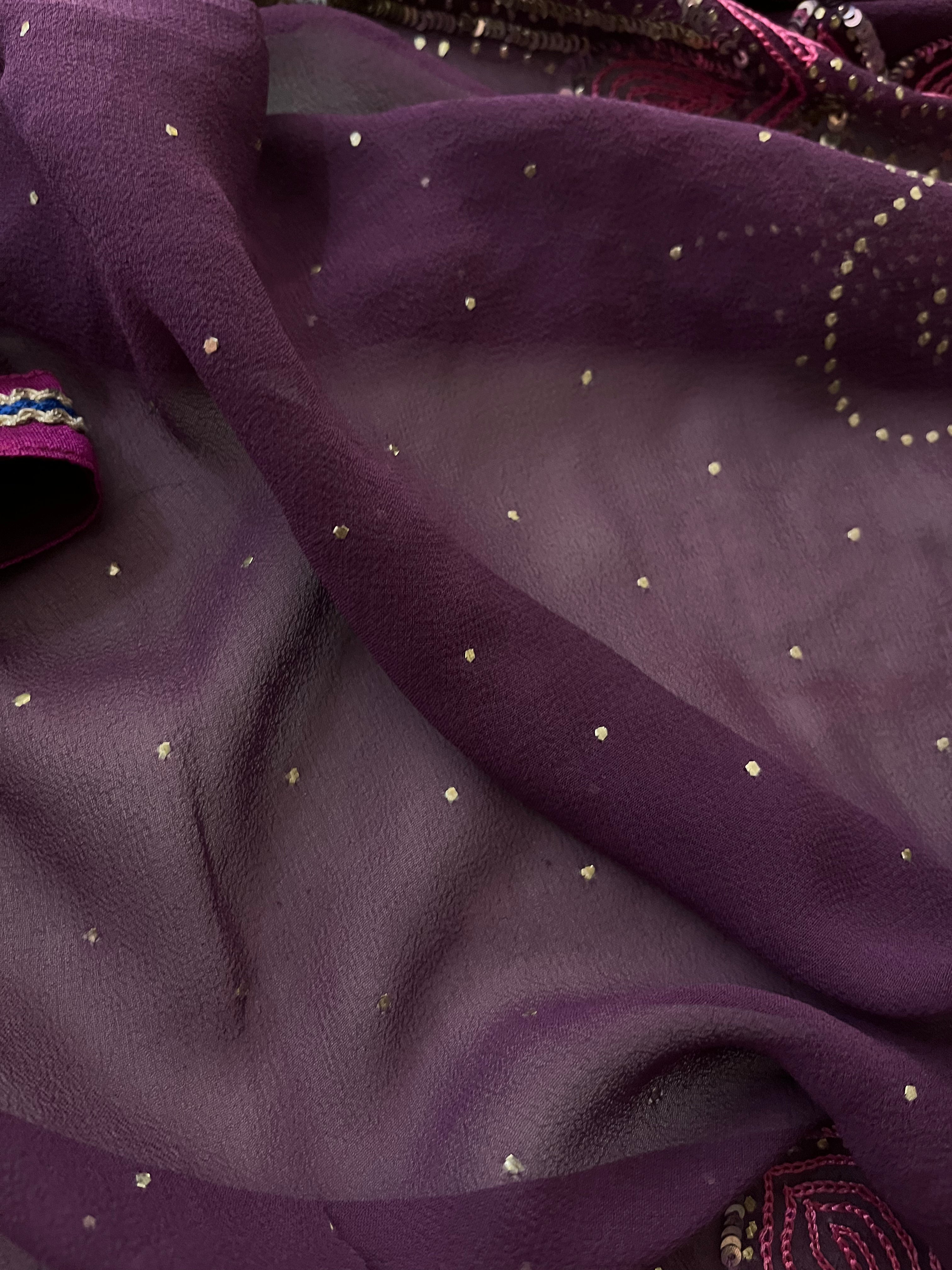 Grape Pure Georgette Saree