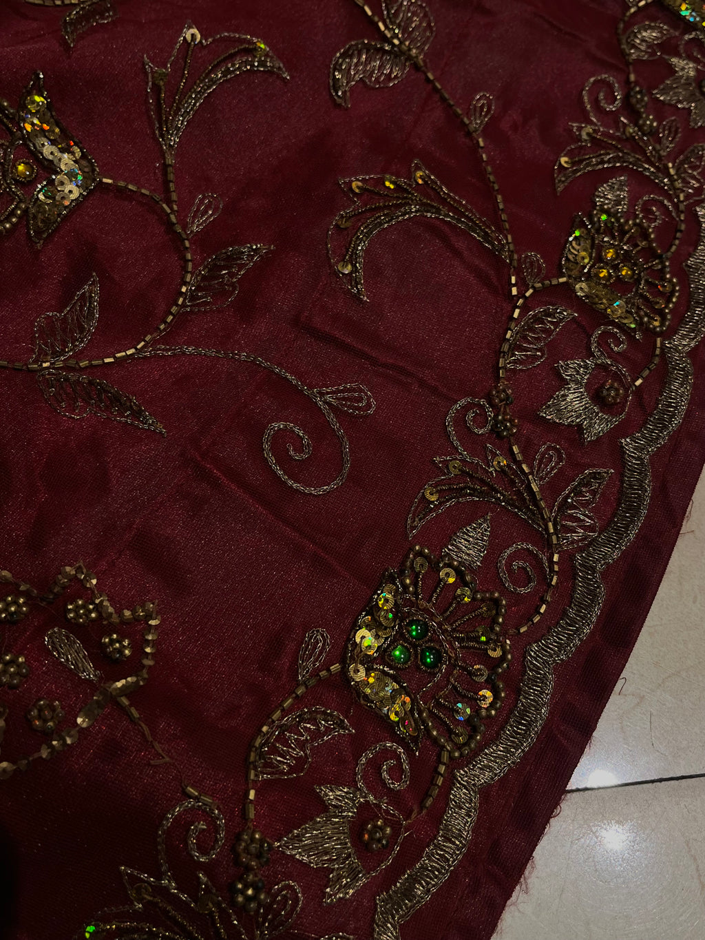 Mahroon Katdana & Zari Lehenga Set