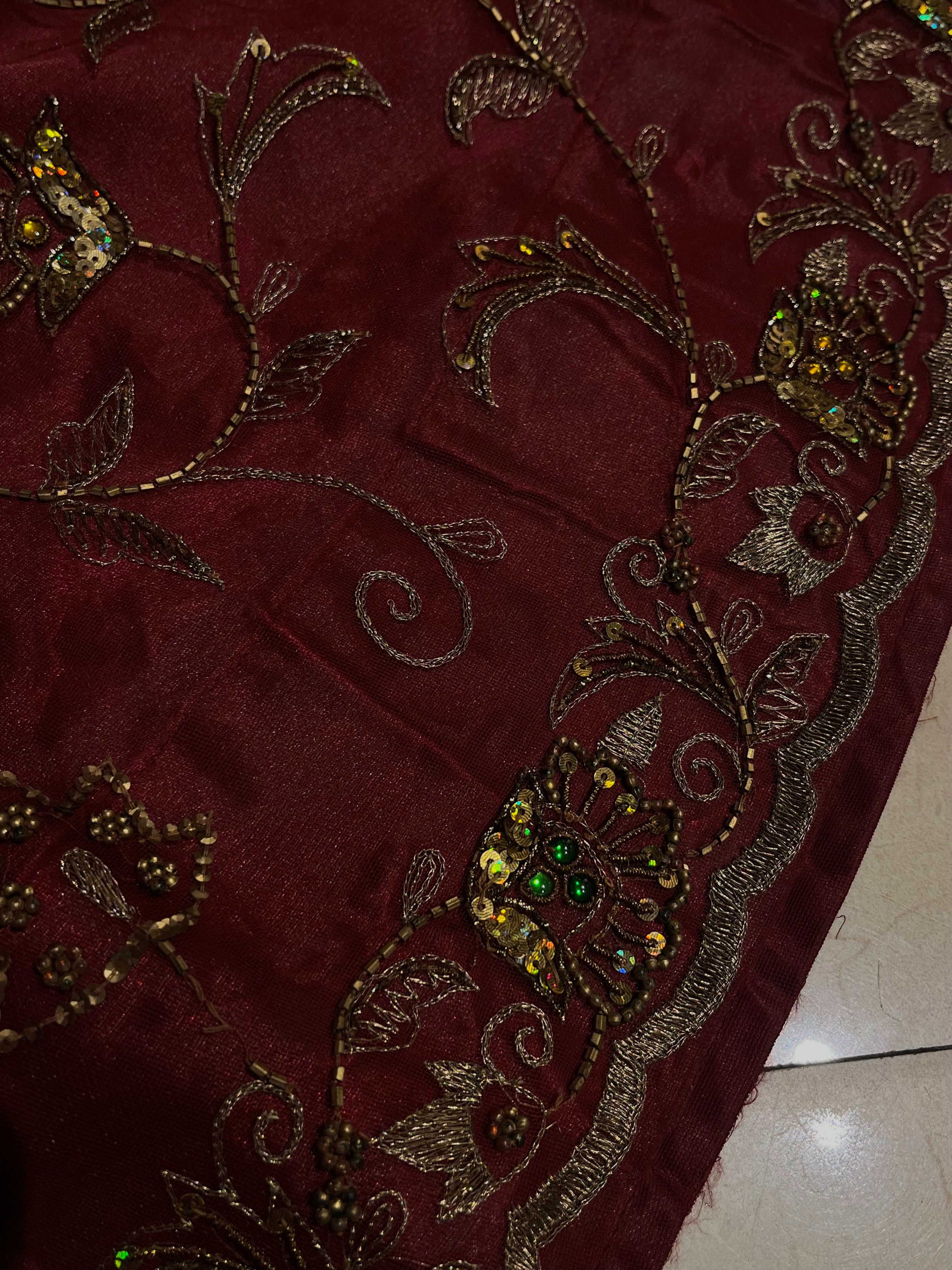 Mahroon Katdana & Zari Lehenga Set