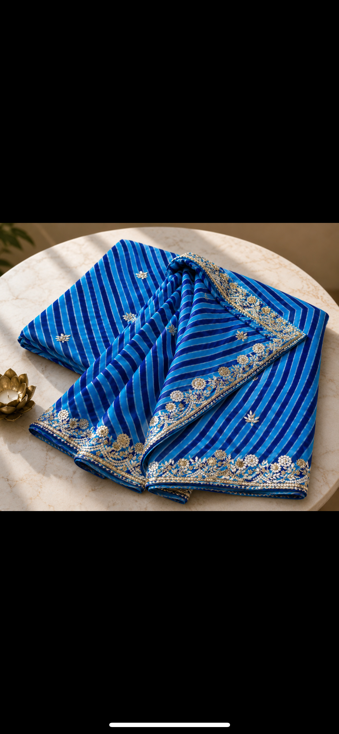 Blue Leheriya sari