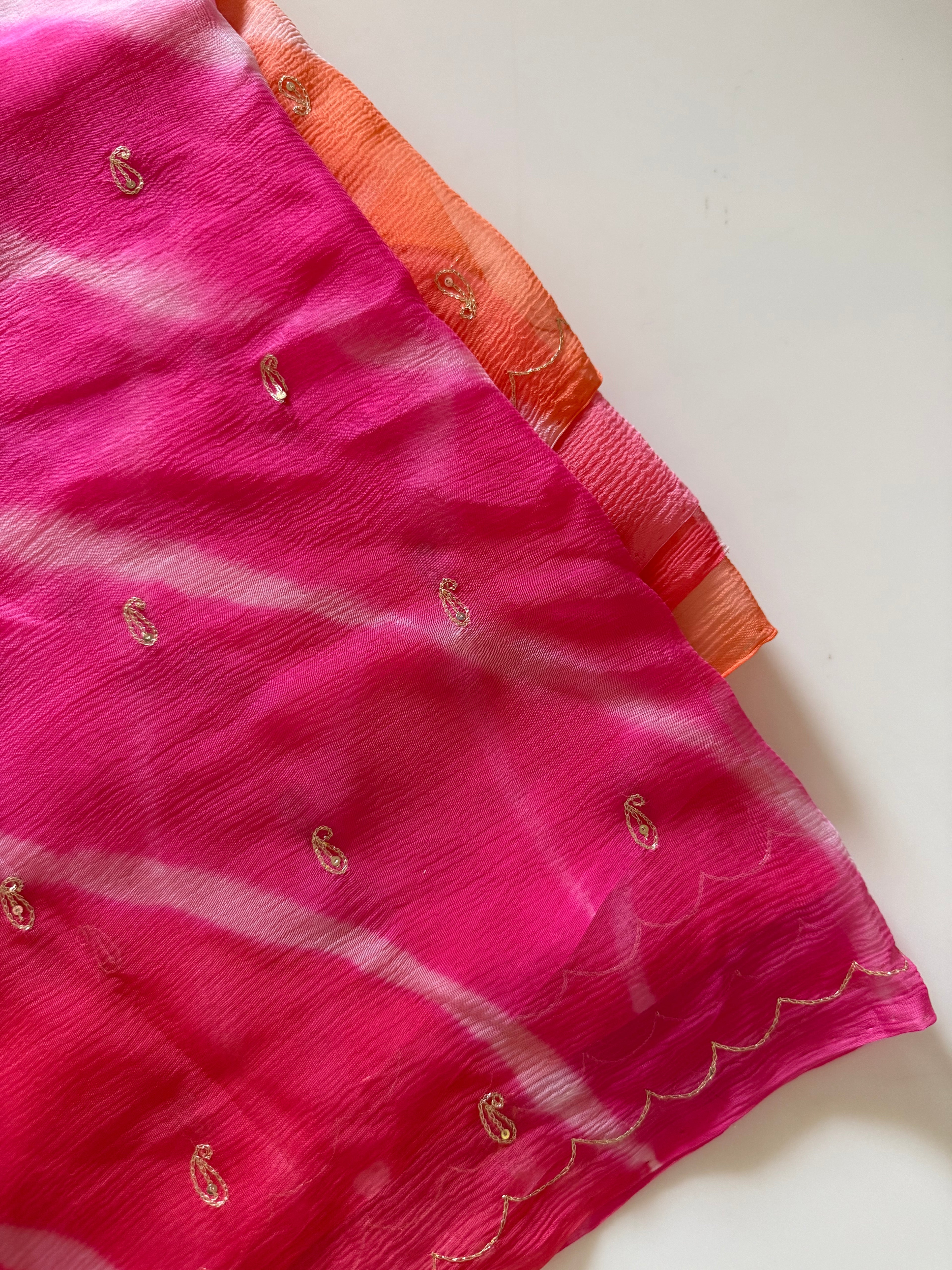 Lehriya delicate handwork saree