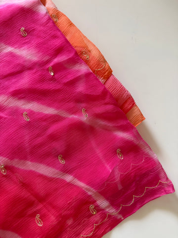 Lehriya delicate handwork saree