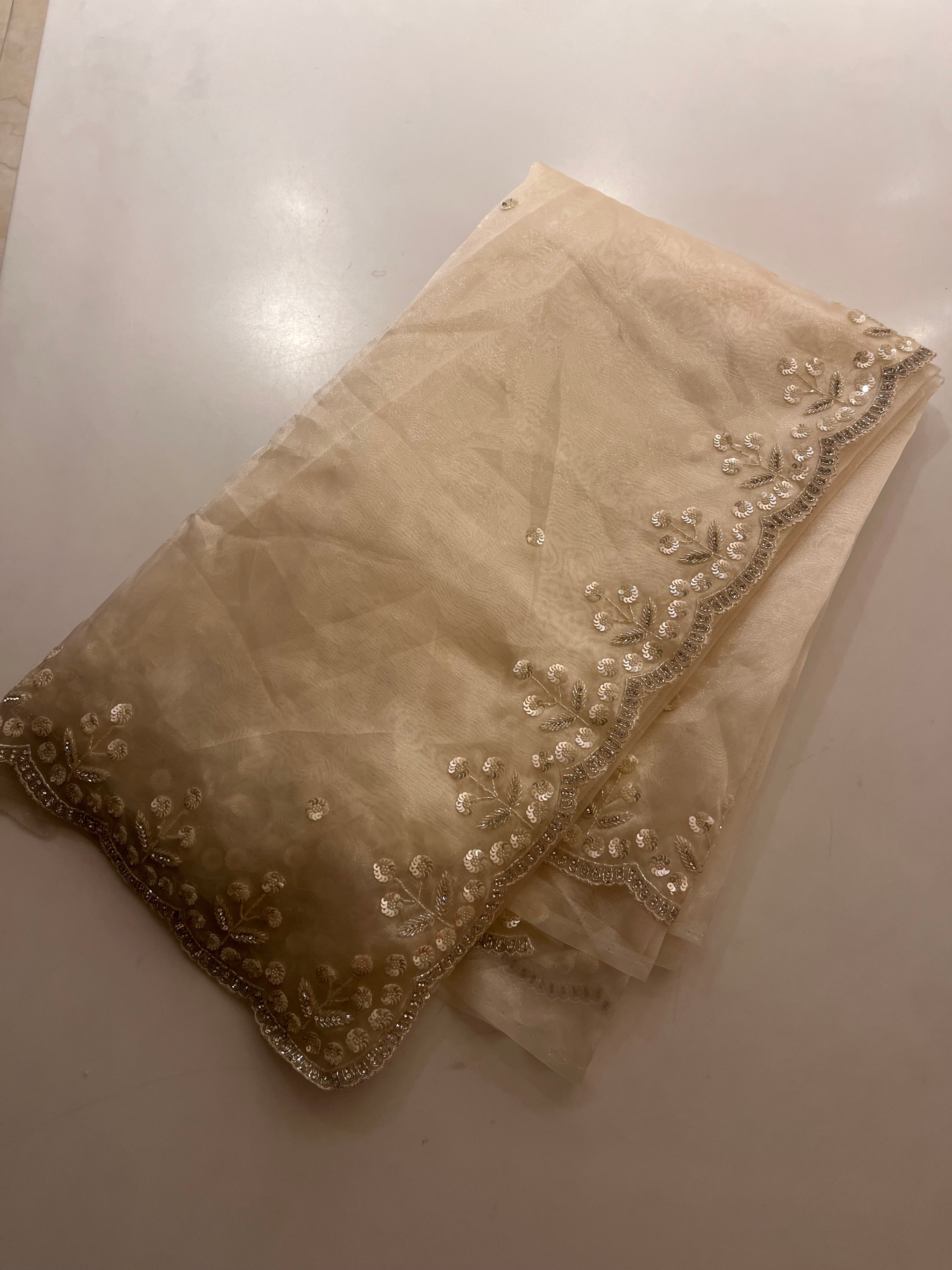 Ivory Aura pure organza saree