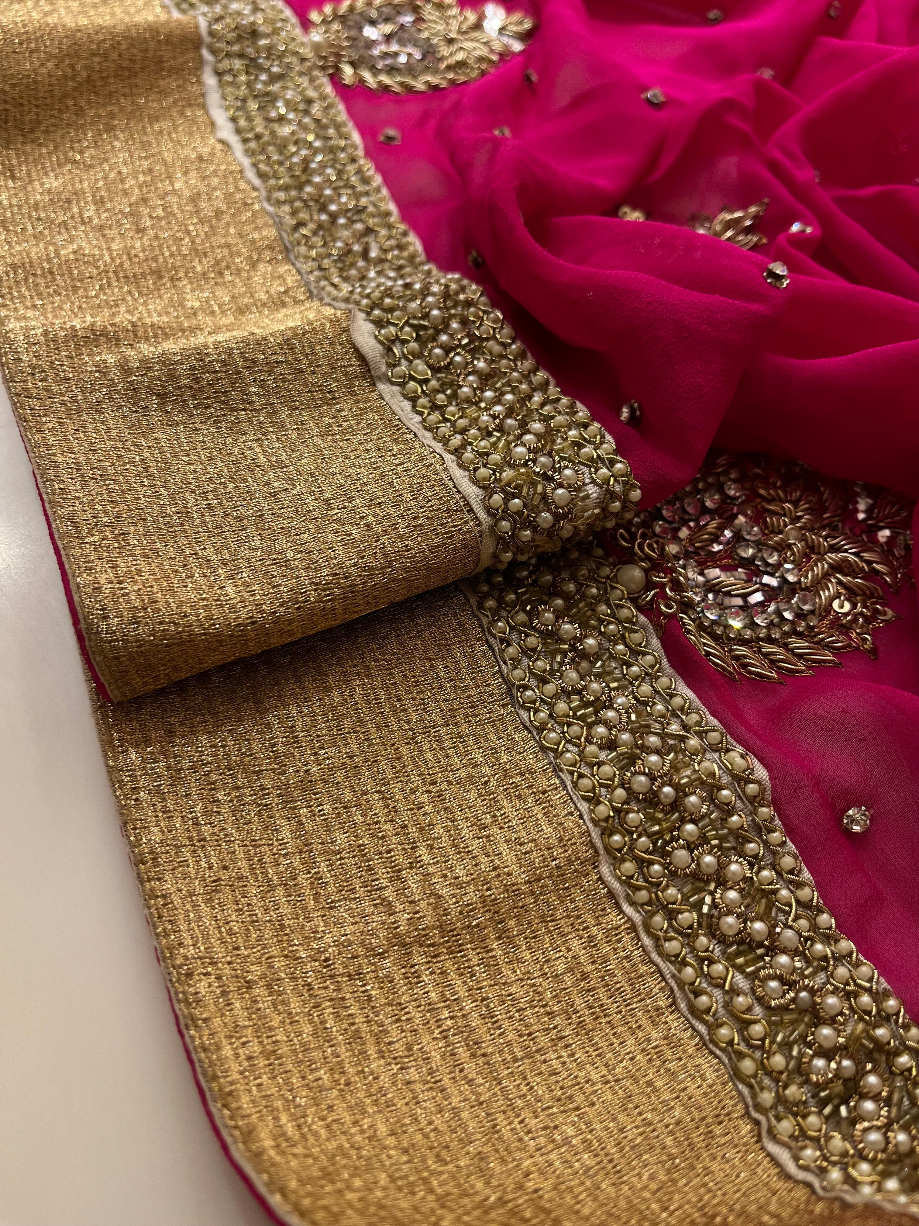 Magenta Ombré Saree
