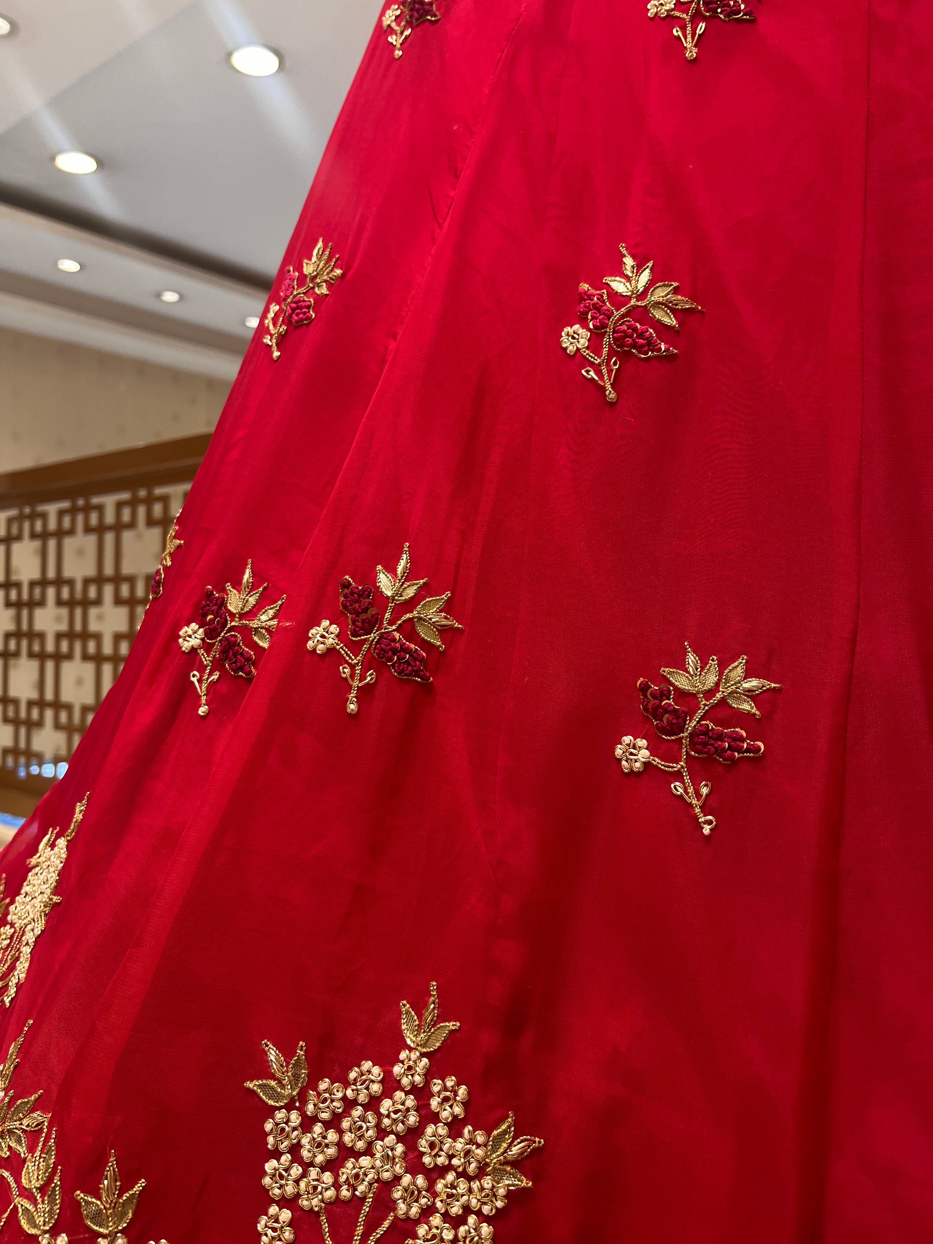 Meera in Raani pink lehenga set