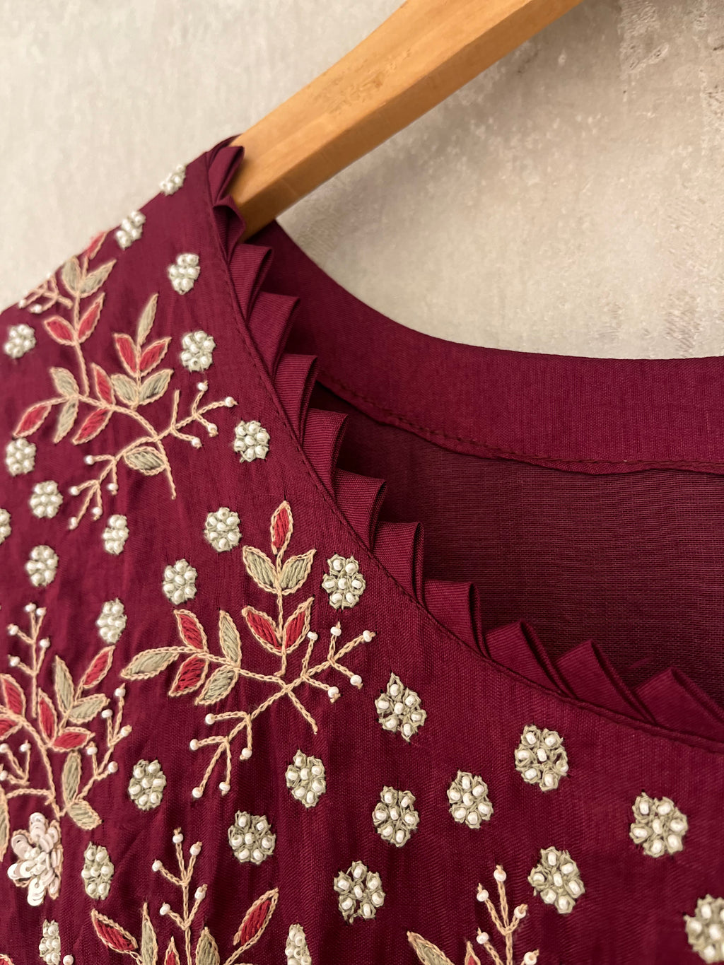 Wine and Peach Anarkali Suit