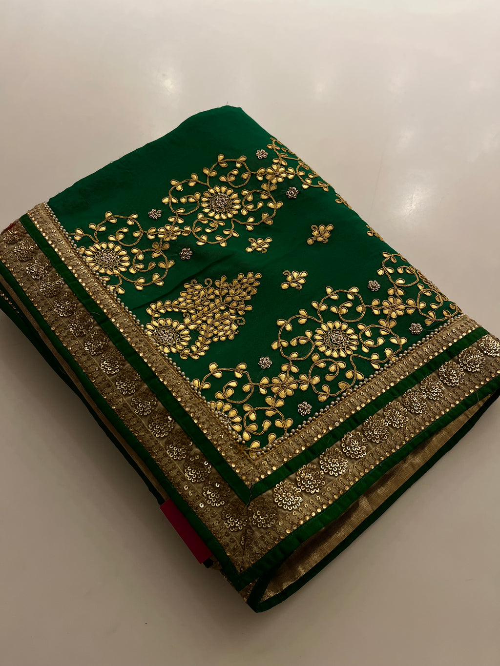 madhuri dixit designer half-half saree