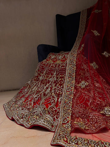 Heavy Bridal Deep Red lehenga Set