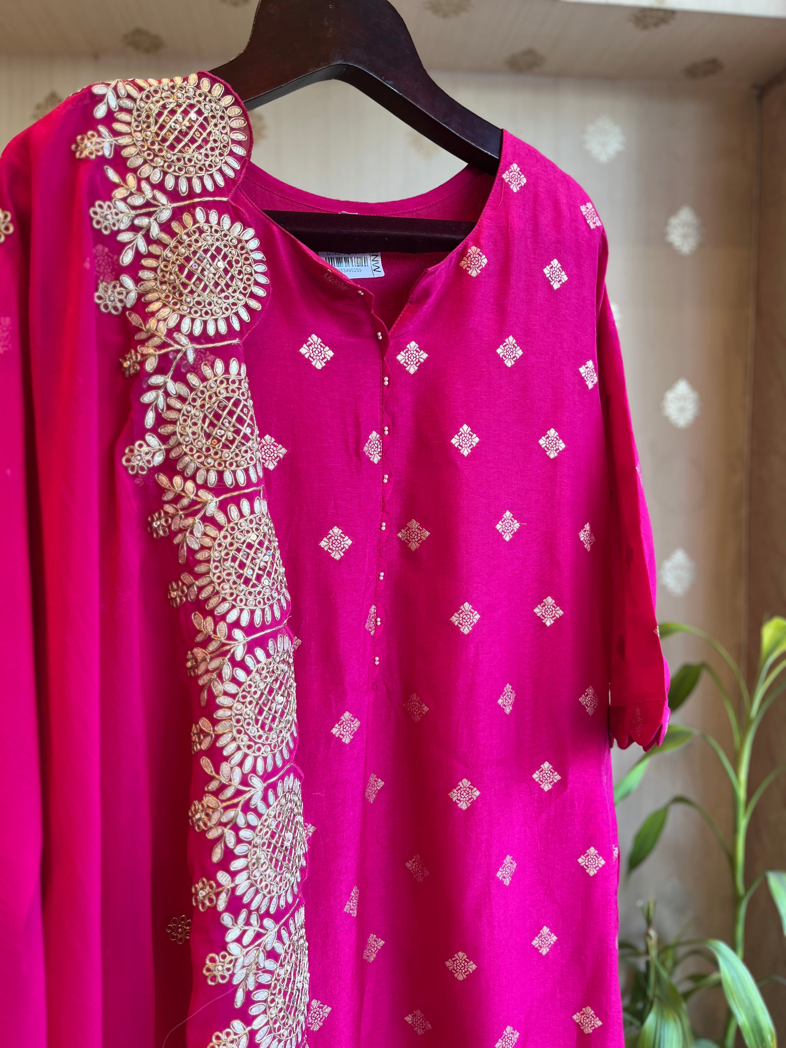 Raani Pink Silk Suit