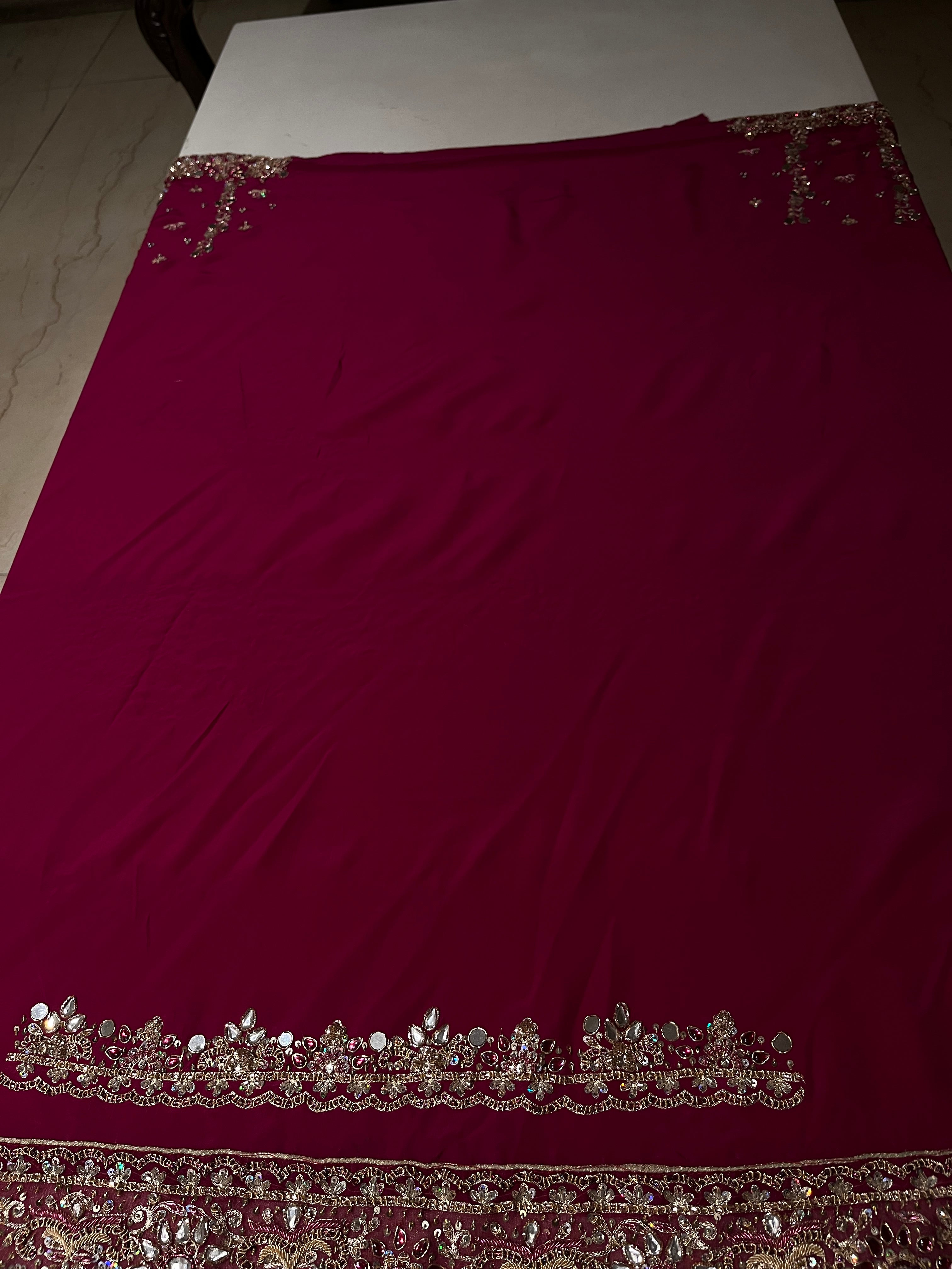 Magenta Zardozi Lehenga Set