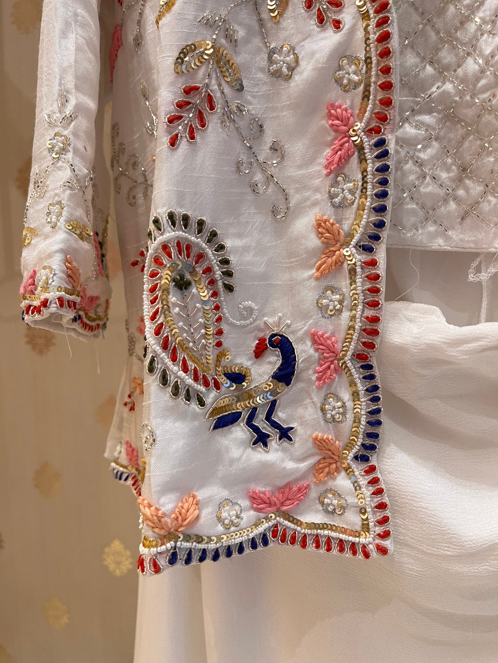 3 peice embroidered indo-western set